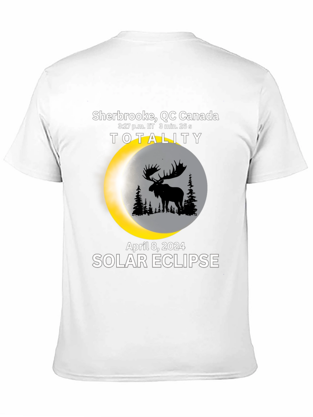 Sherbrooke Canada Solar Eclipse 2024 Moose T-Shirt