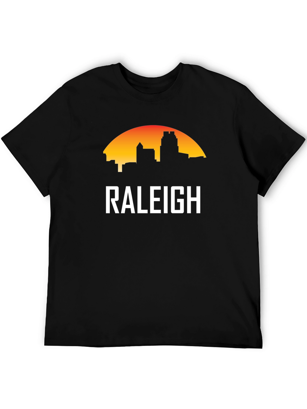 Raleigh Skyline Graphic Tee - Black Cotton T-Shirt