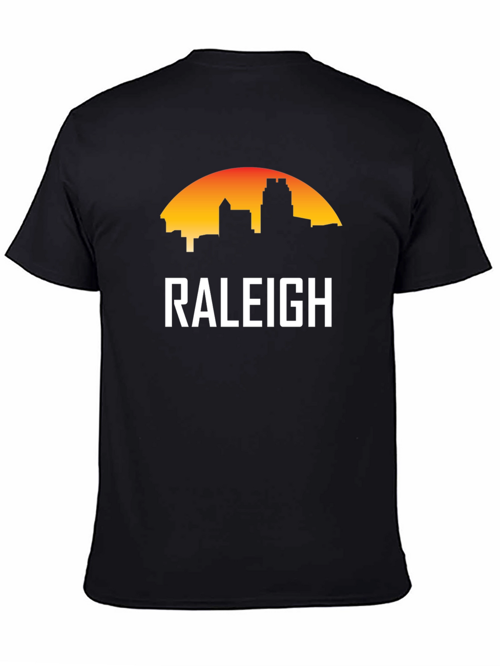 Raleigh Skyline Graphic Tee - Black Cotton T-Shirt