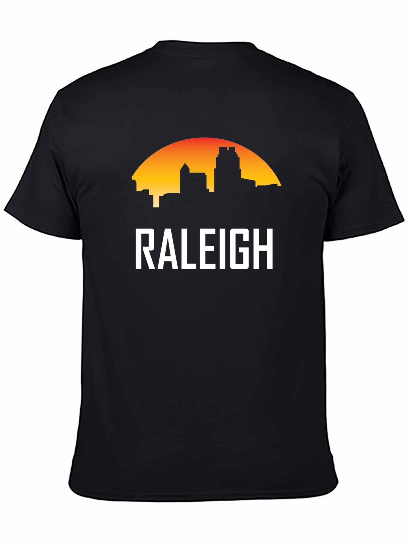 Raleigh Skyline Graphic Tee - Black Cotton T-Shirt