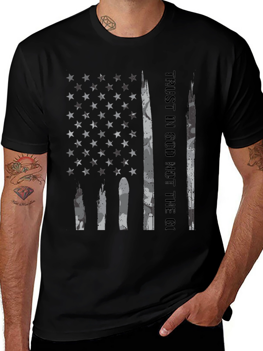Trust In God American Flag Graphic T-Shirt