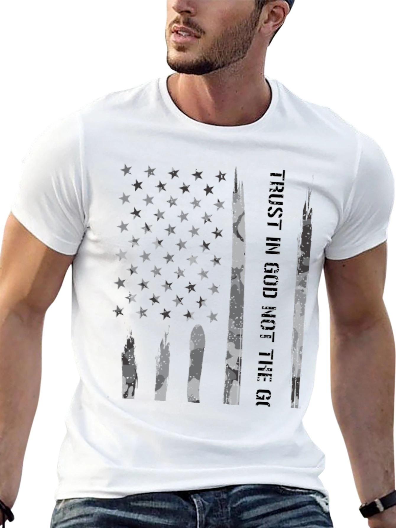Trust In God American Flag Graphic T-Shirt