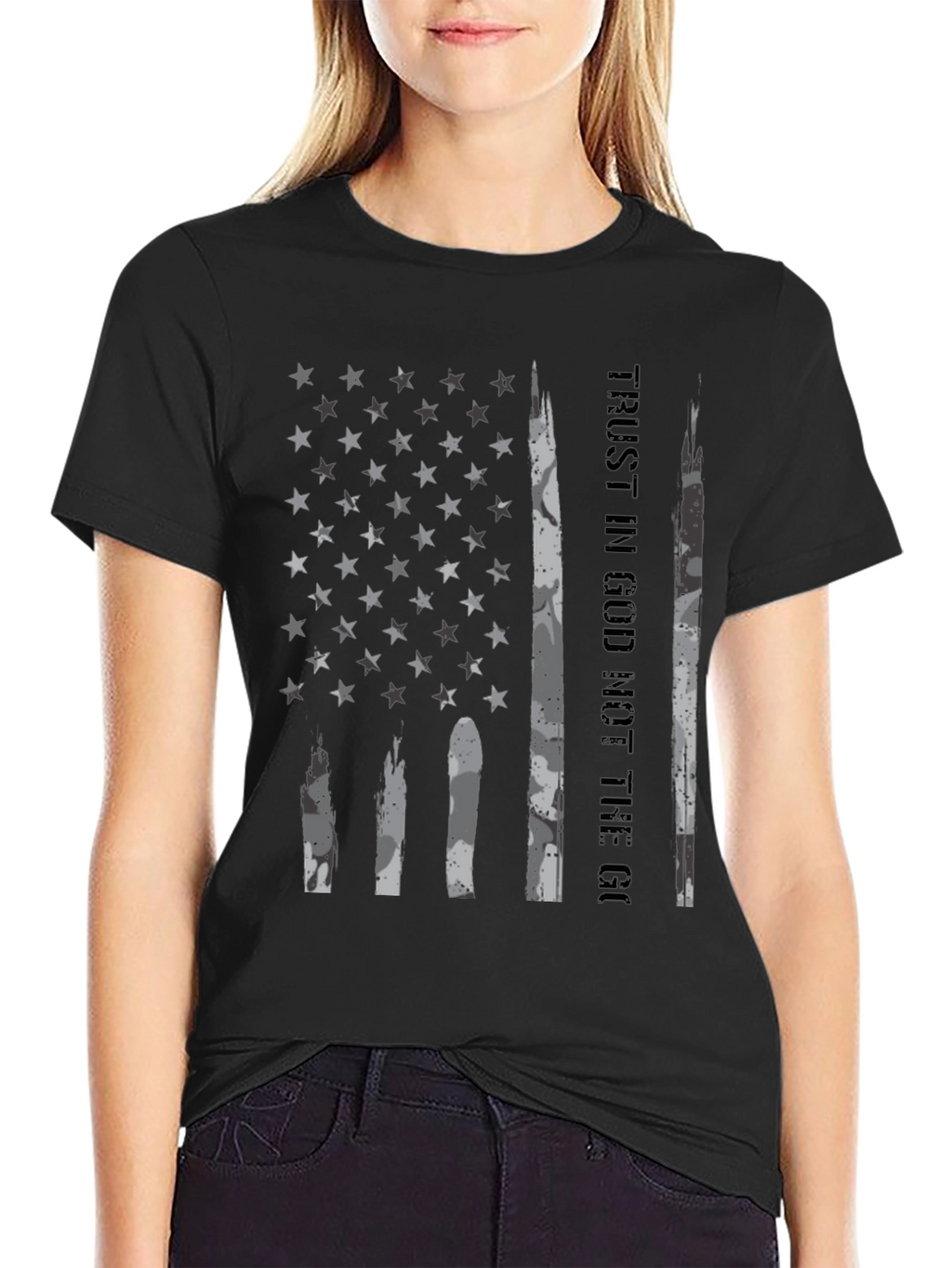 Trust In God American Flag Graphic T-Shirt