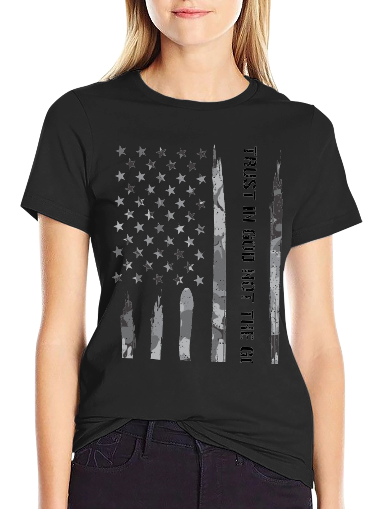 Trust In God American Flag Graphic T-Shirt