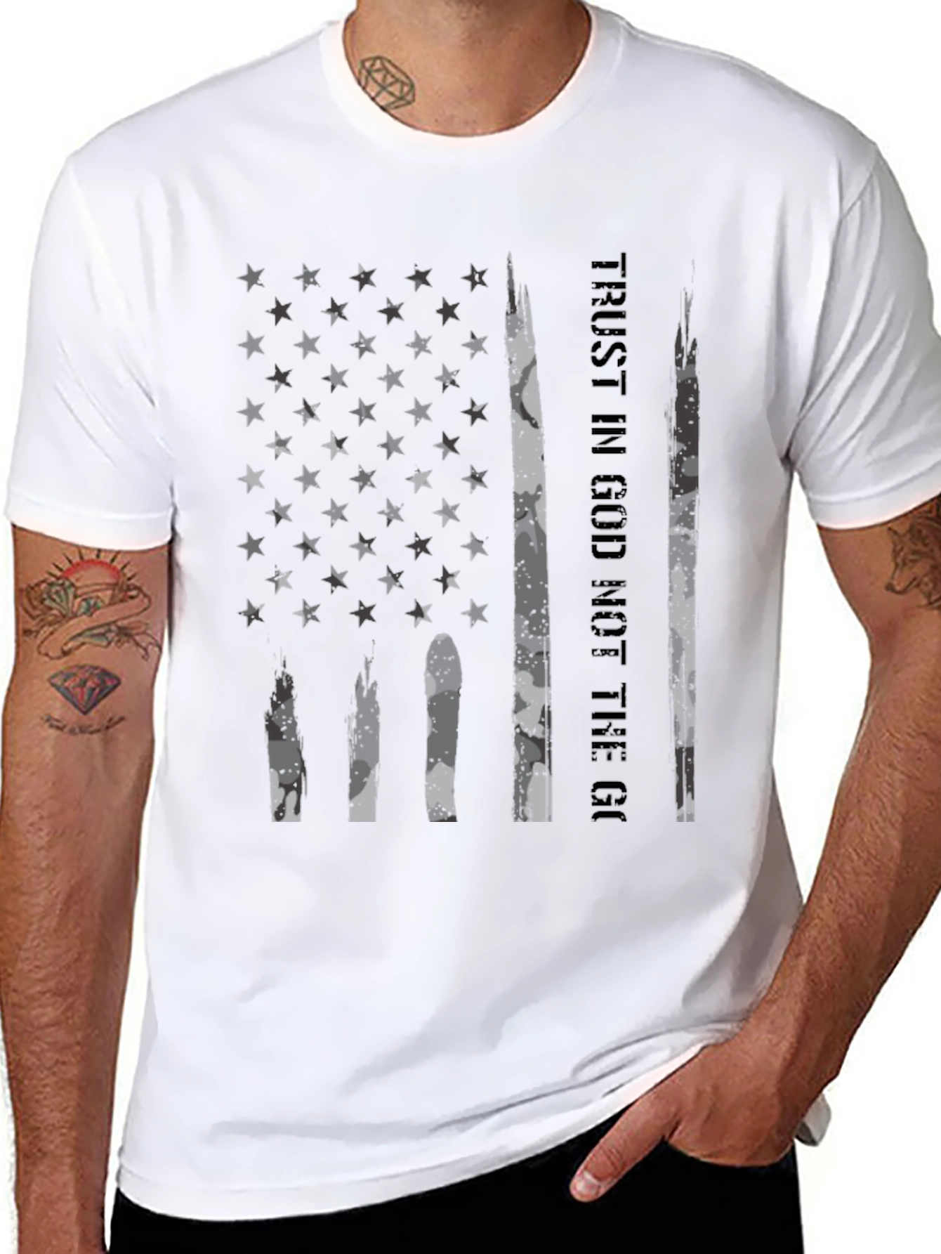 Trust In God American Flag Graphic T-Shirt