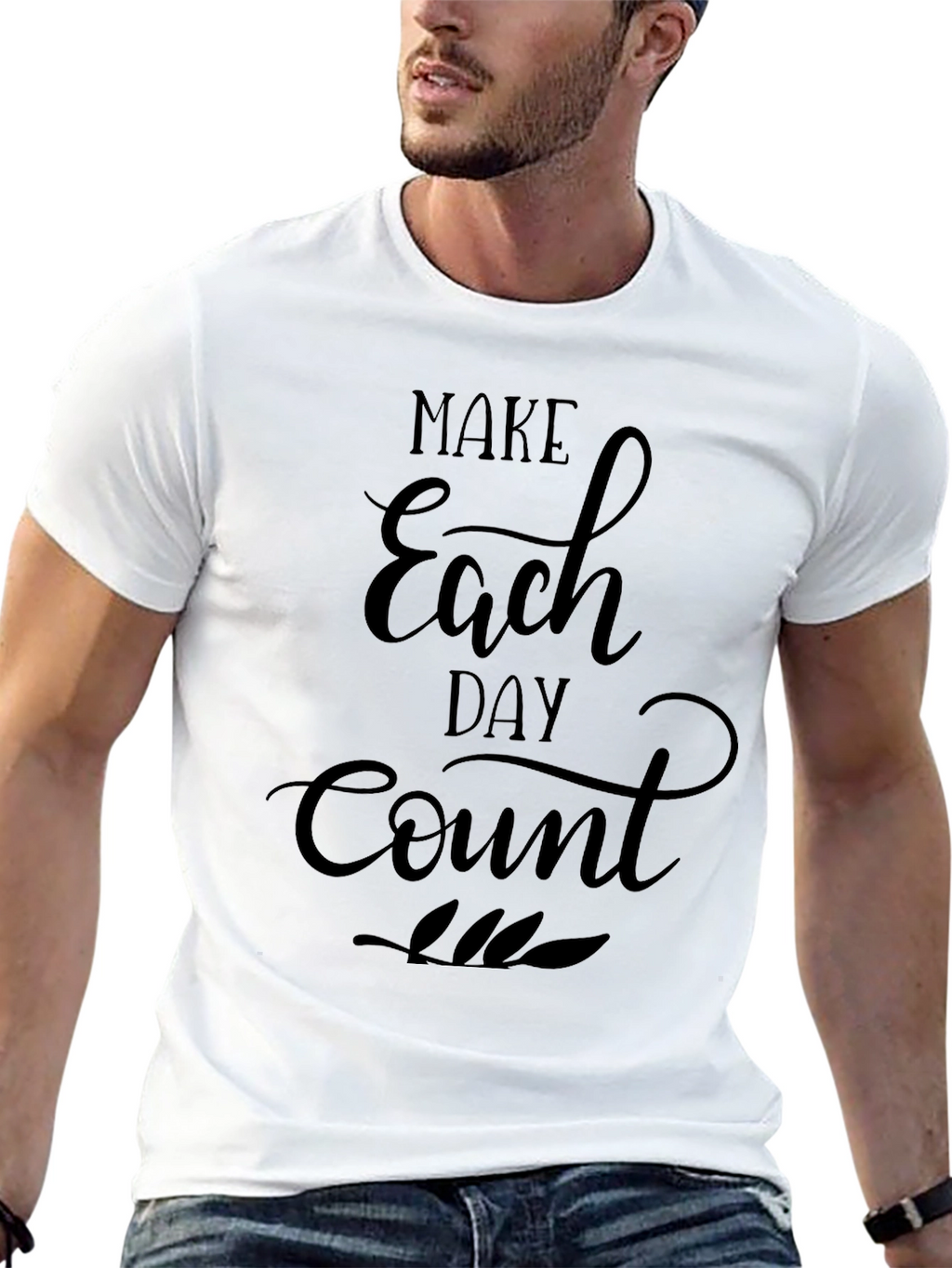 Make Each Day Count Graphic T-Shirt - Black