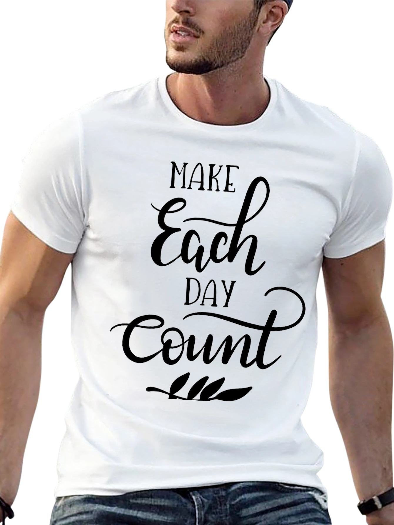 Make Each Day Count Graphic T-Shirt - Black