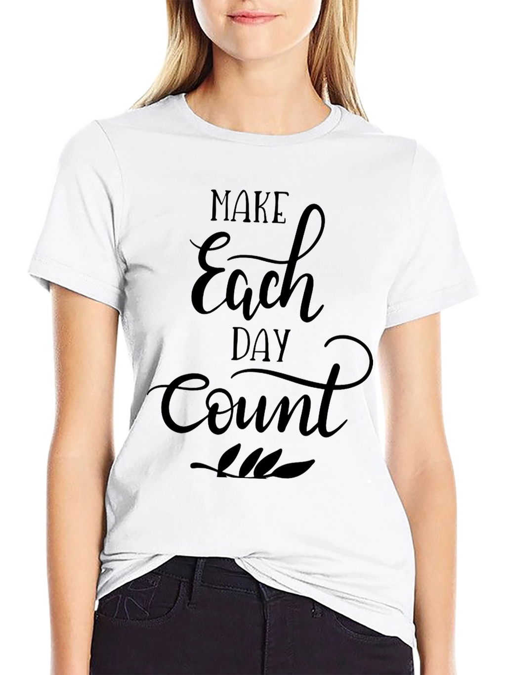 Make Each Day Count Graphic T-Shirt - Black