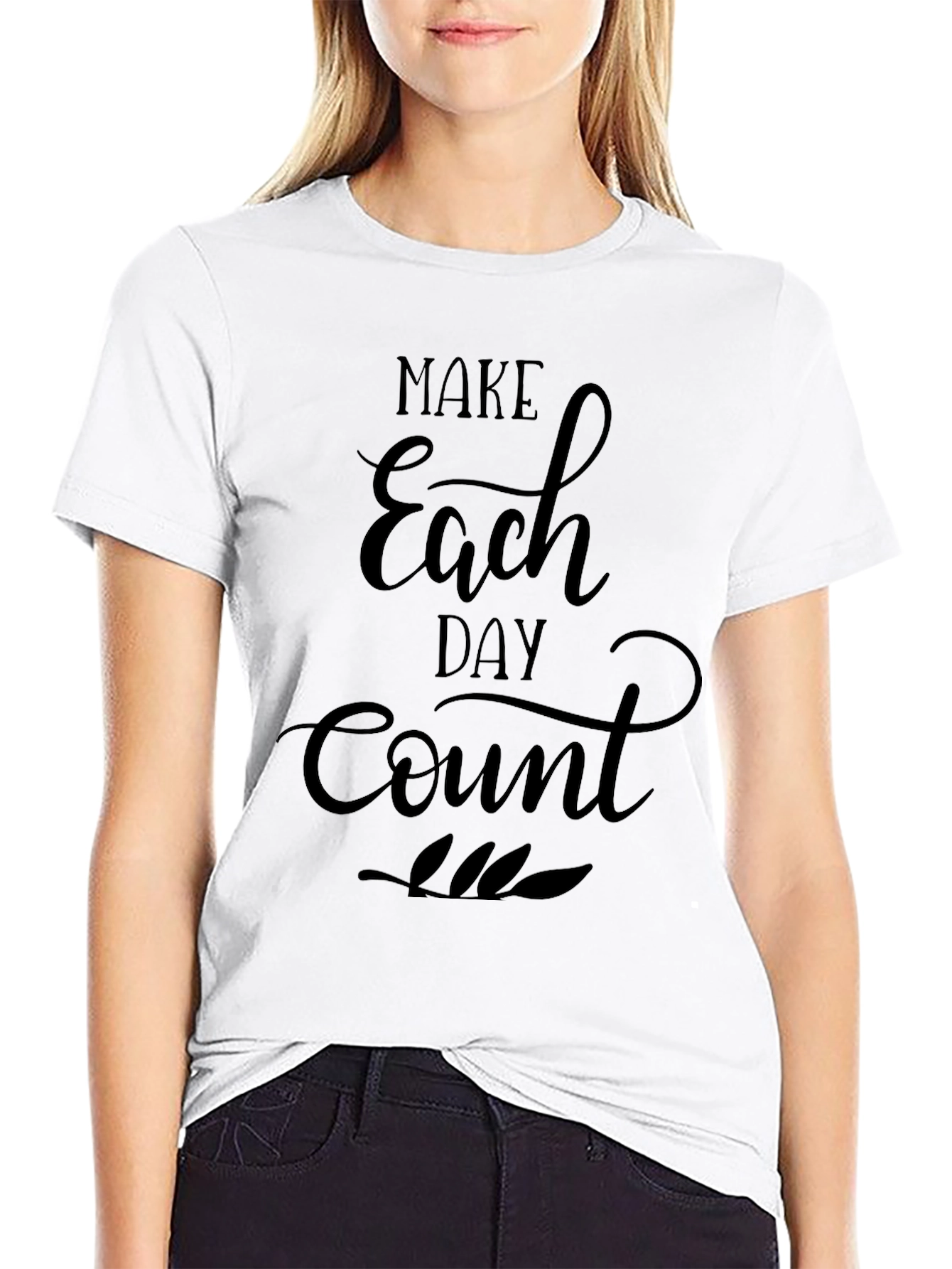 Make Each Day Count Graphic T-Shirt - Black