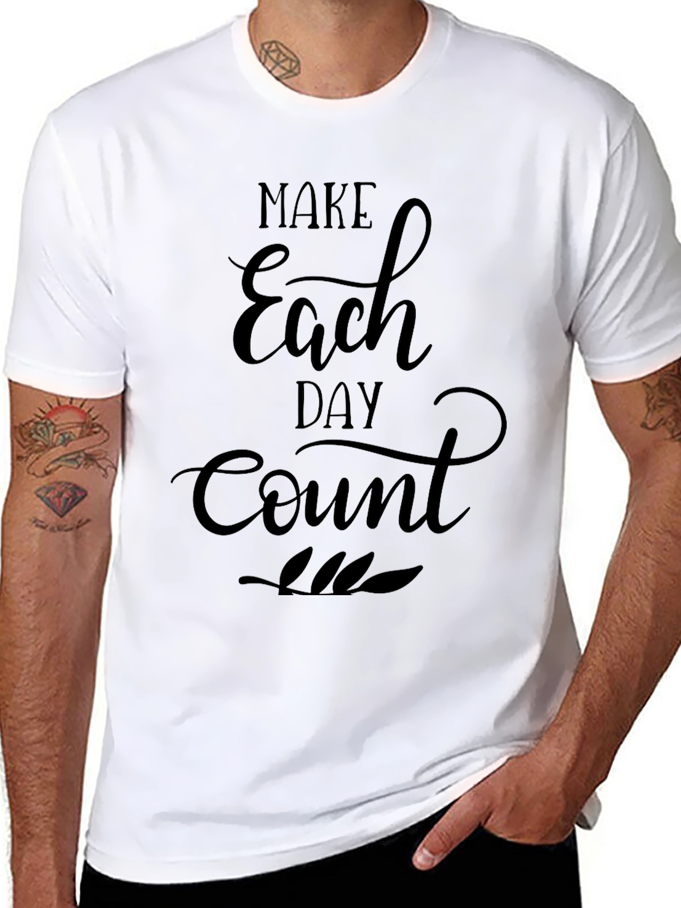 Make Each Day Count Graphic T-Shirt - Black
