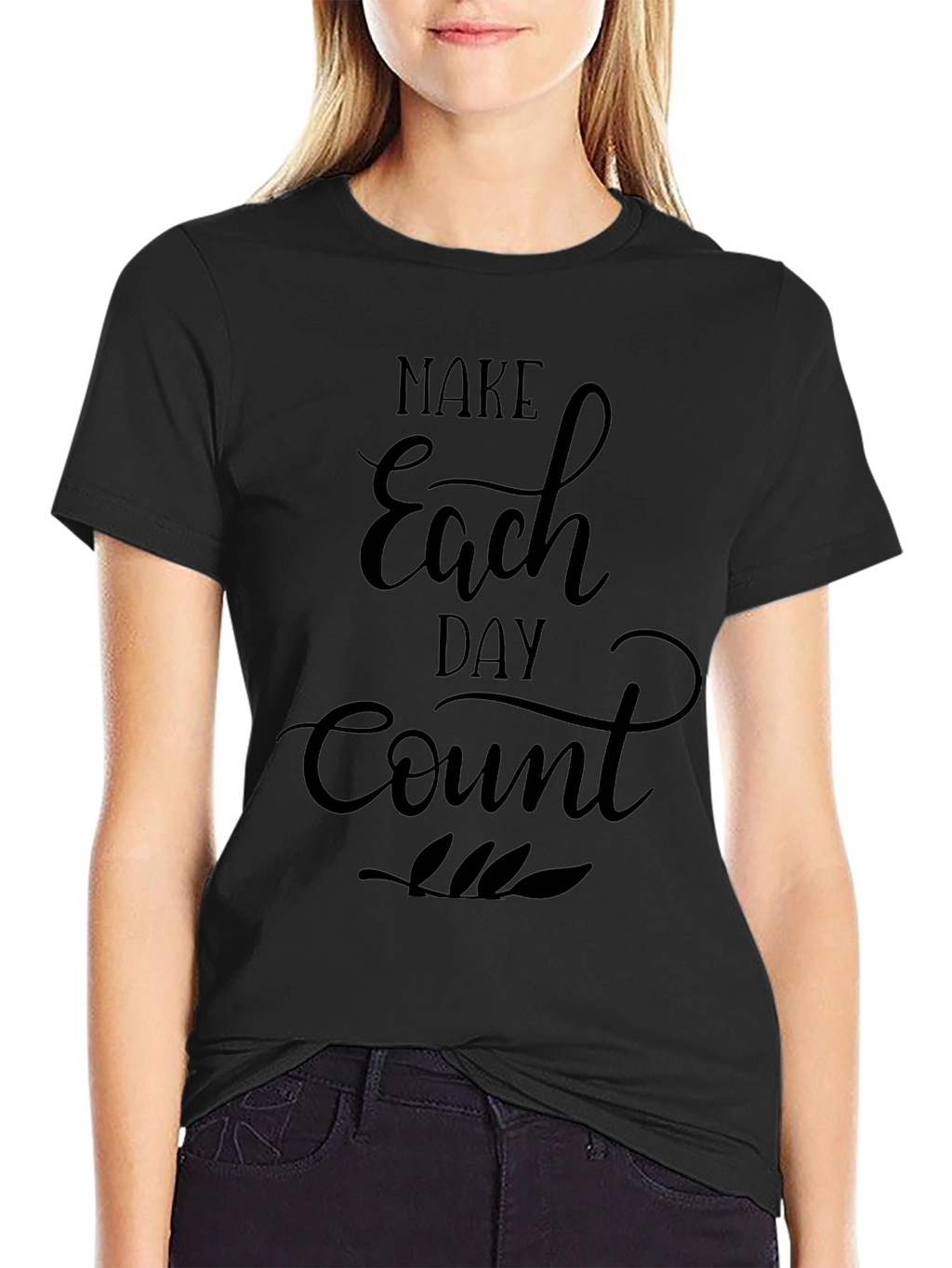 Make Each Day Count Graphic T-Shirt - Black