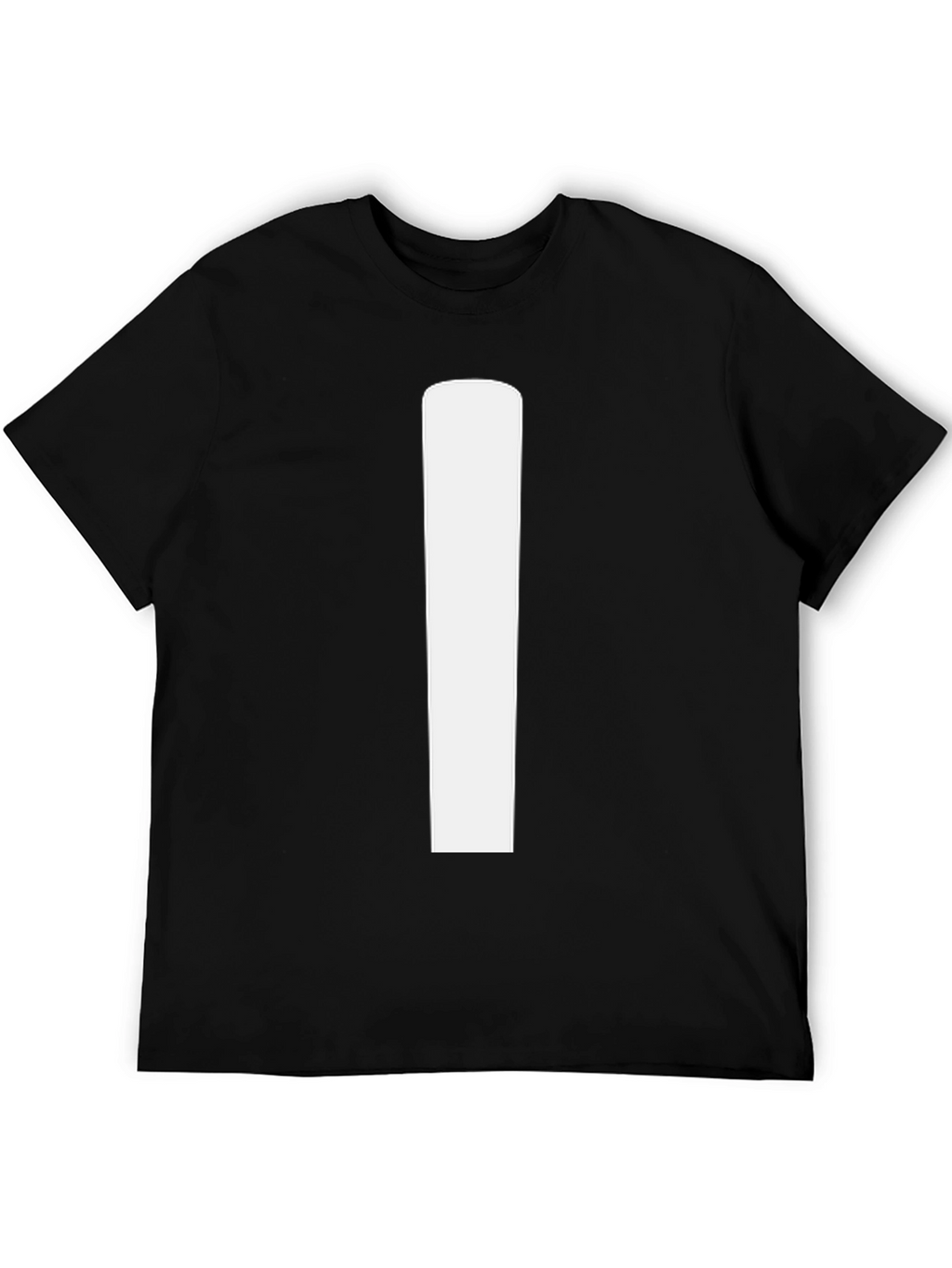 Minimalist Black T-Shirt with Bold White Stripe