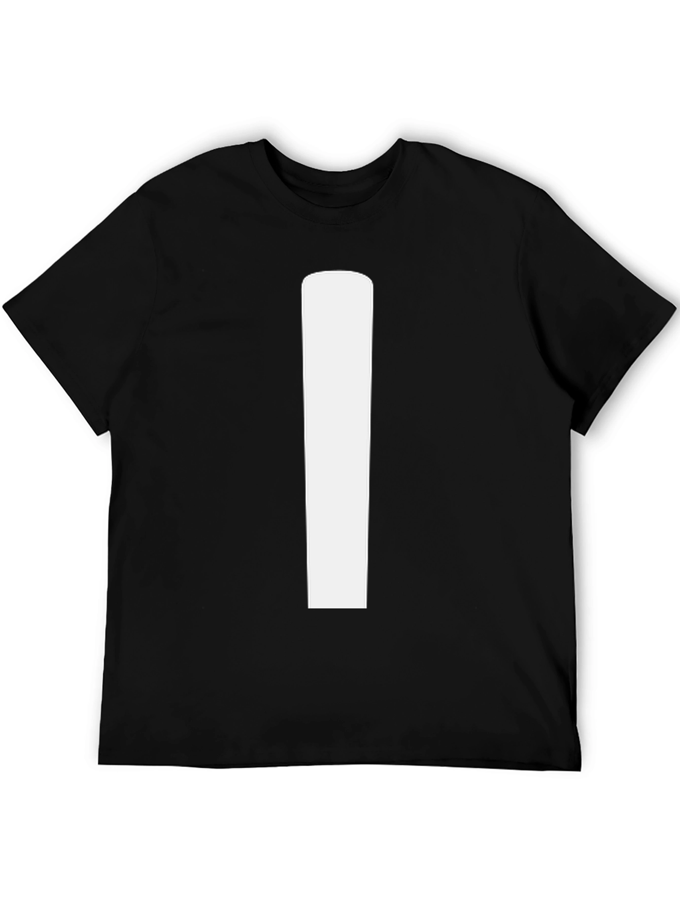 Minimalist Black T-Shirt with Bold White Stripe