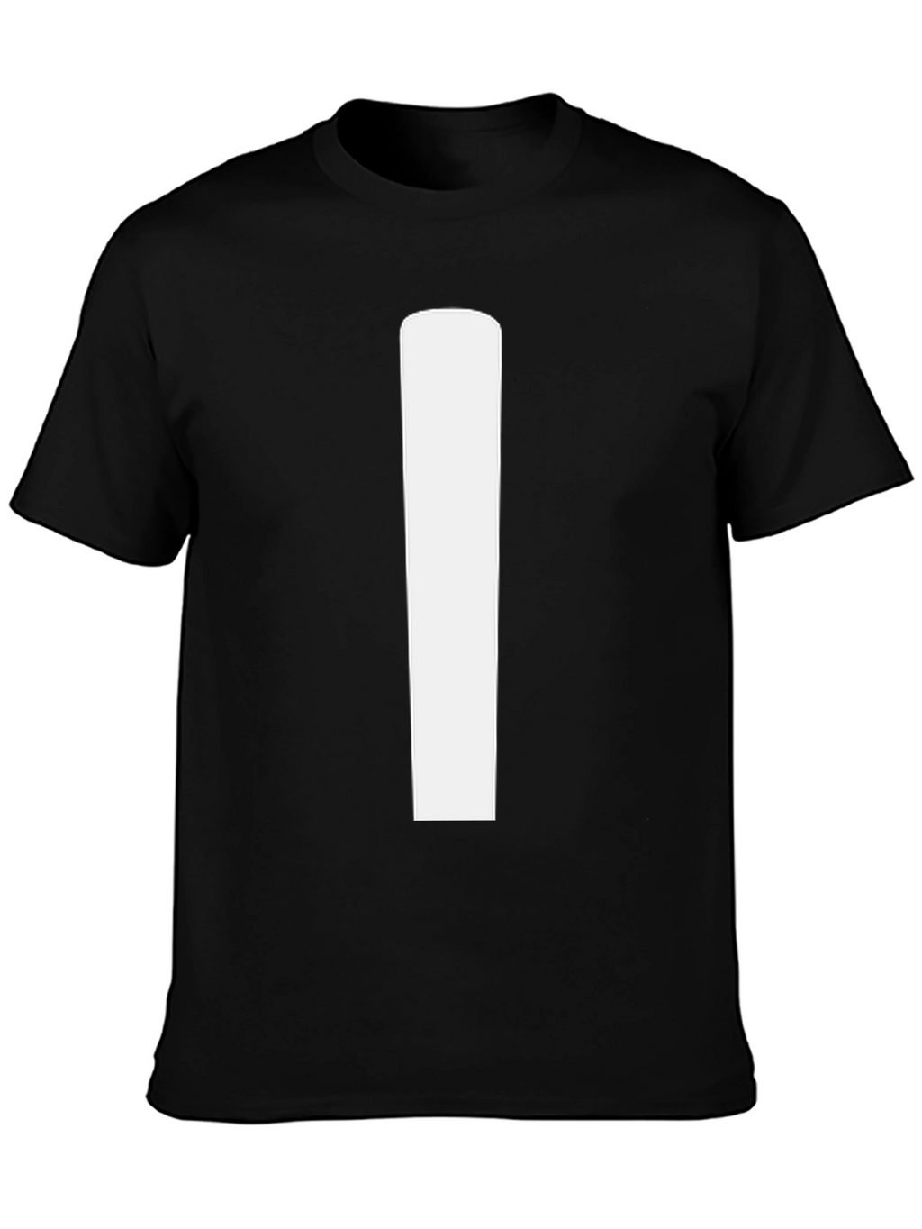 Minimalist Black T-Shirt with Bold White Stripe