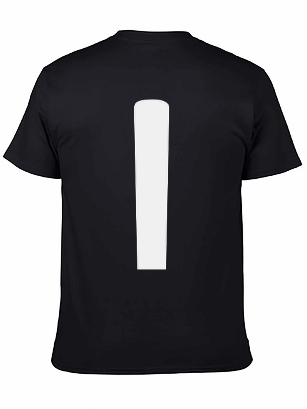 Minimalist Black T-Shirt with Bold White Stripe