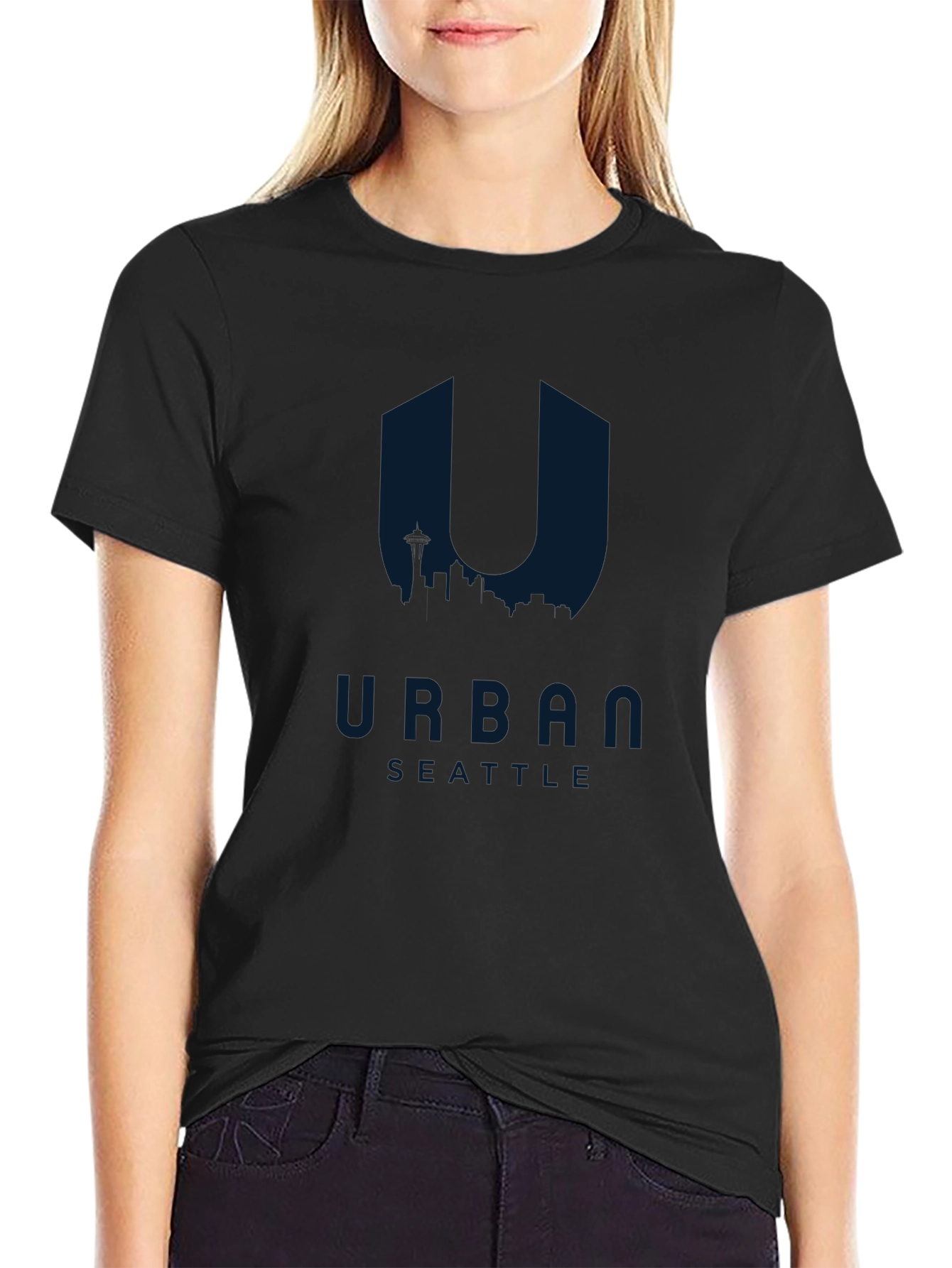 Urban Seattle Graphic Tee - Mens Black T-Shirt