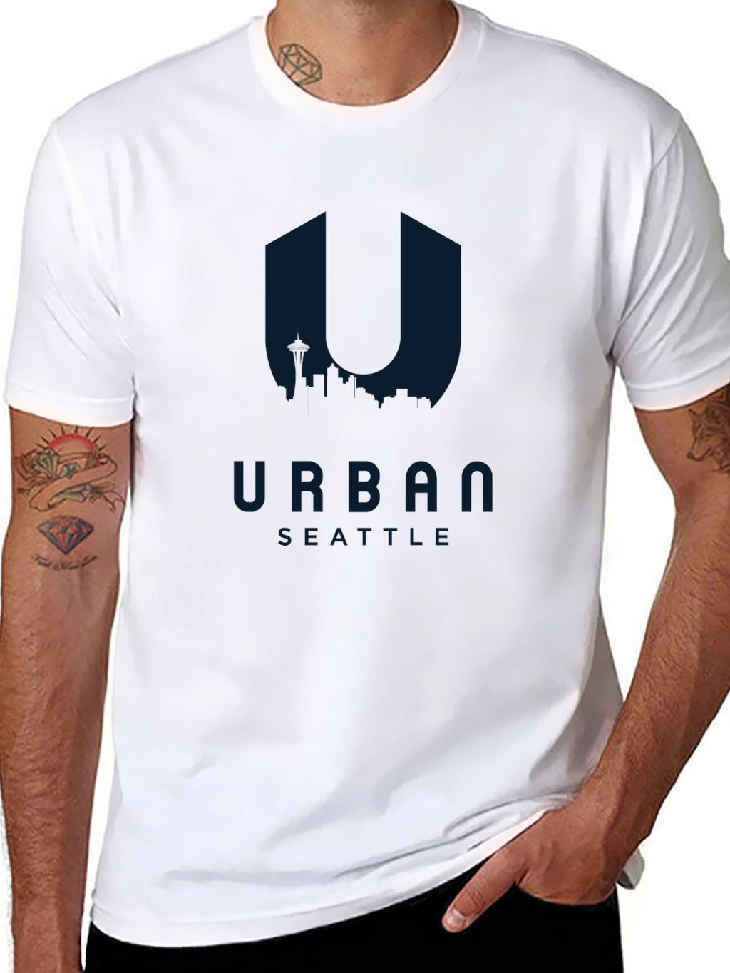 Urban Seattle Graphic Tee - Mens Black T-Shirt