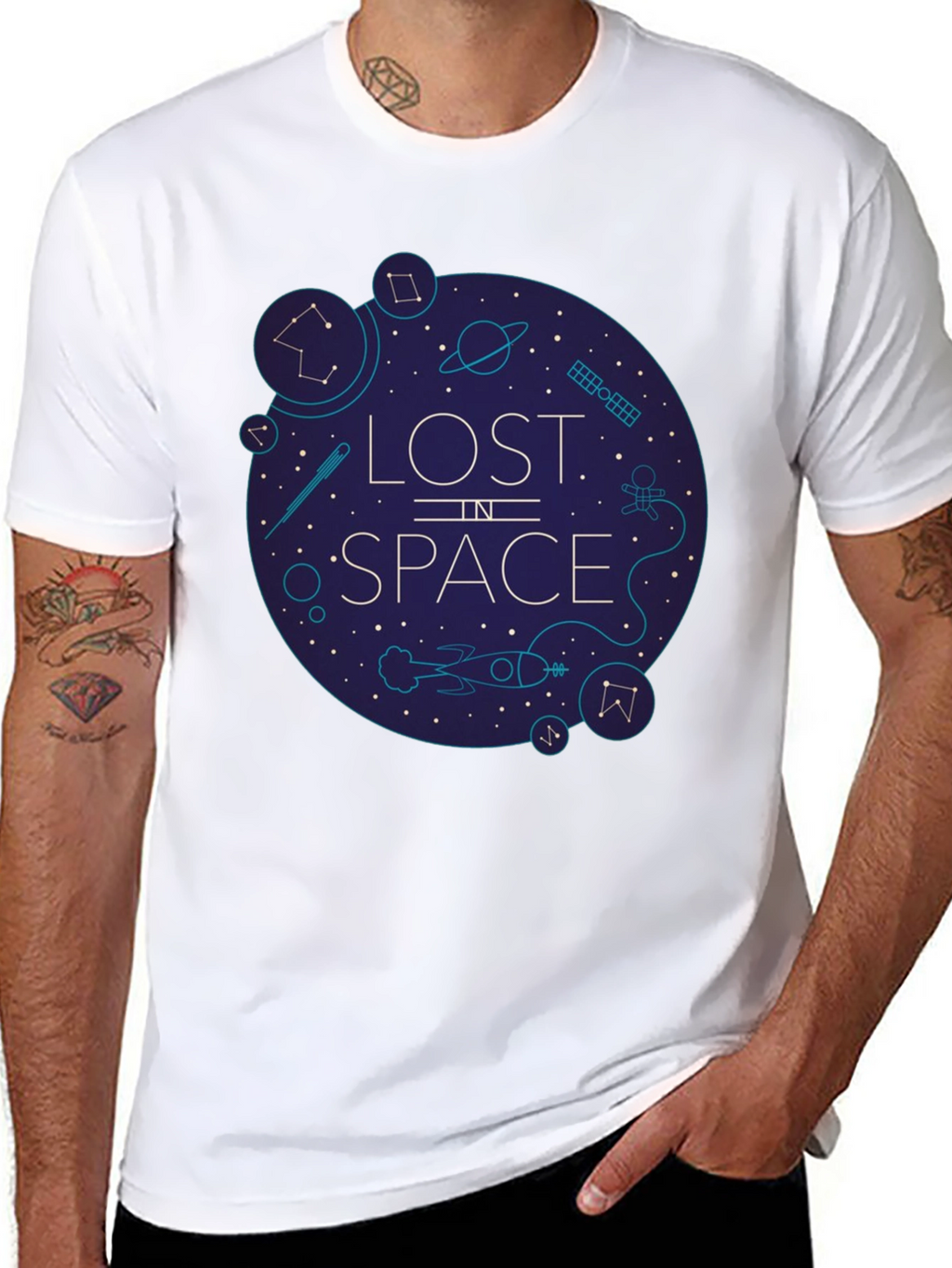 Lost in Space Graphic Tee - Black Cotton Blend