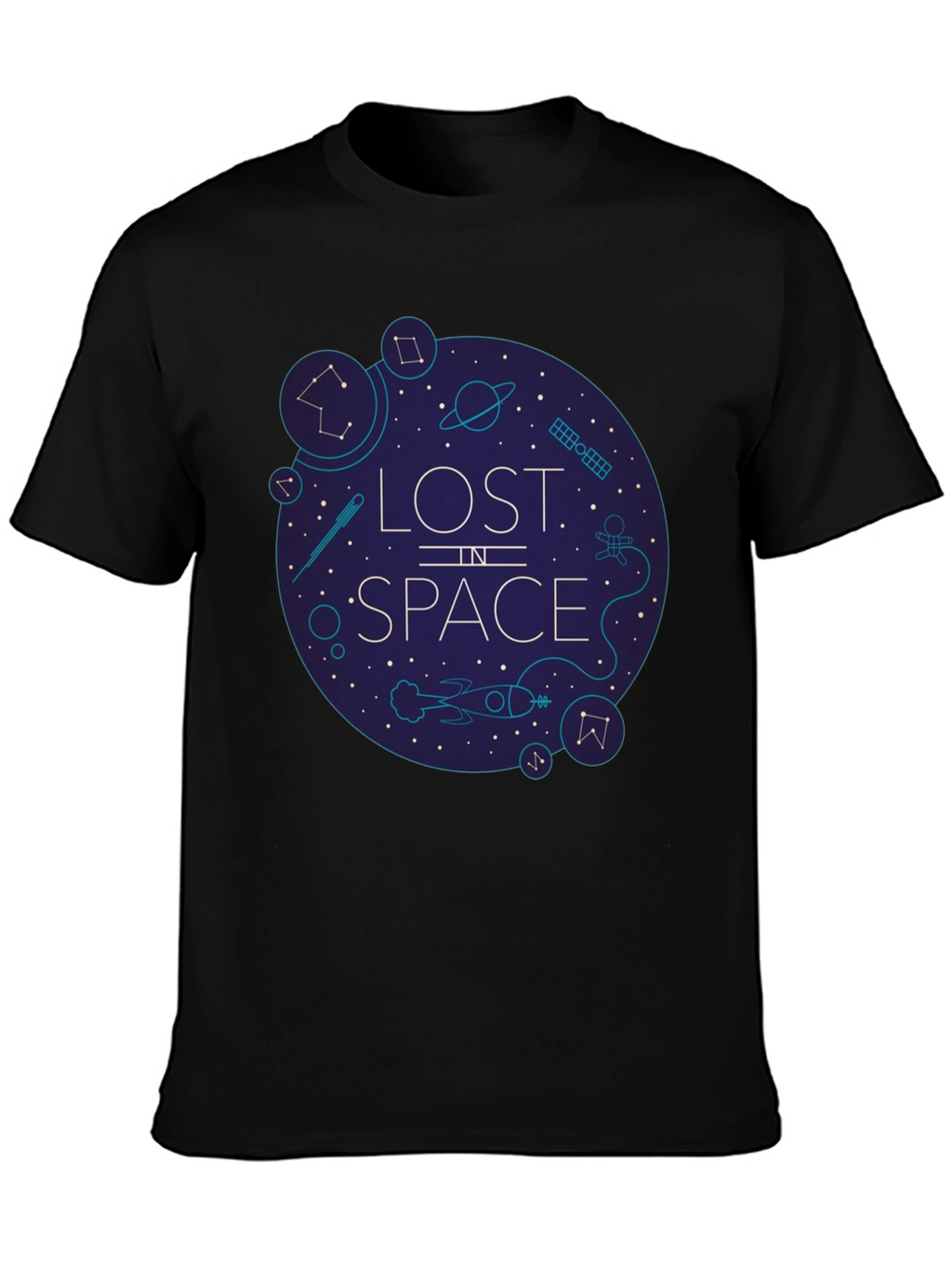 Lost in Space Graphic Tee - Black Cotton Blend