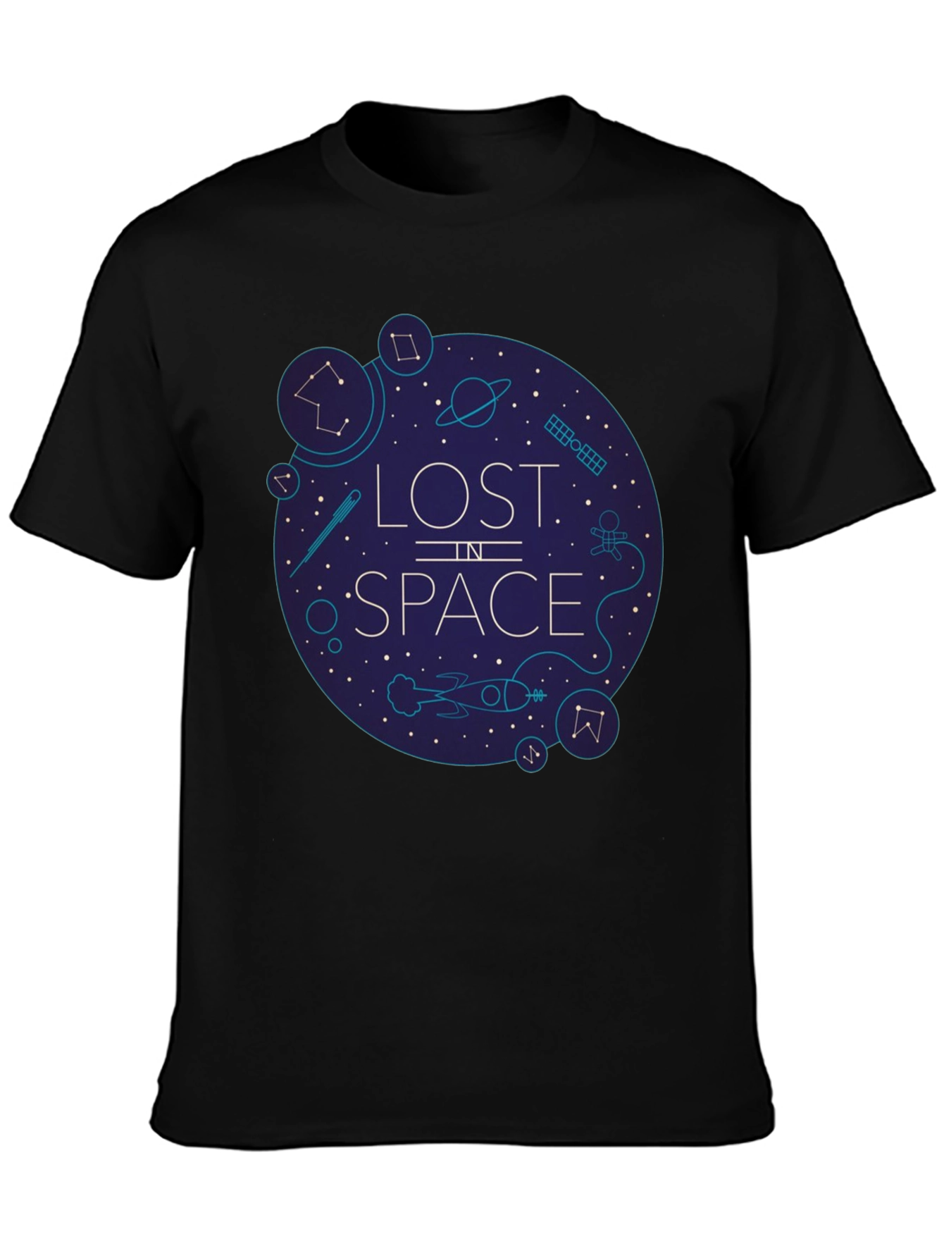 Lost in Space Graphic Tee - Black Cotton Blend