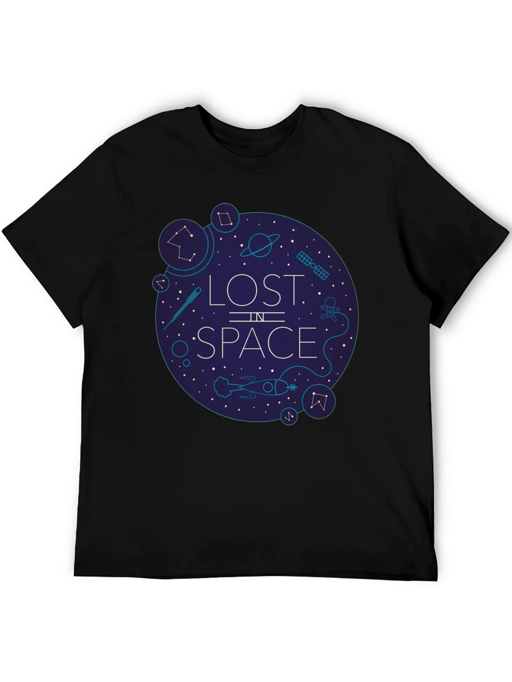 Lost in Space Graphic Tee - Black Cotton Blend