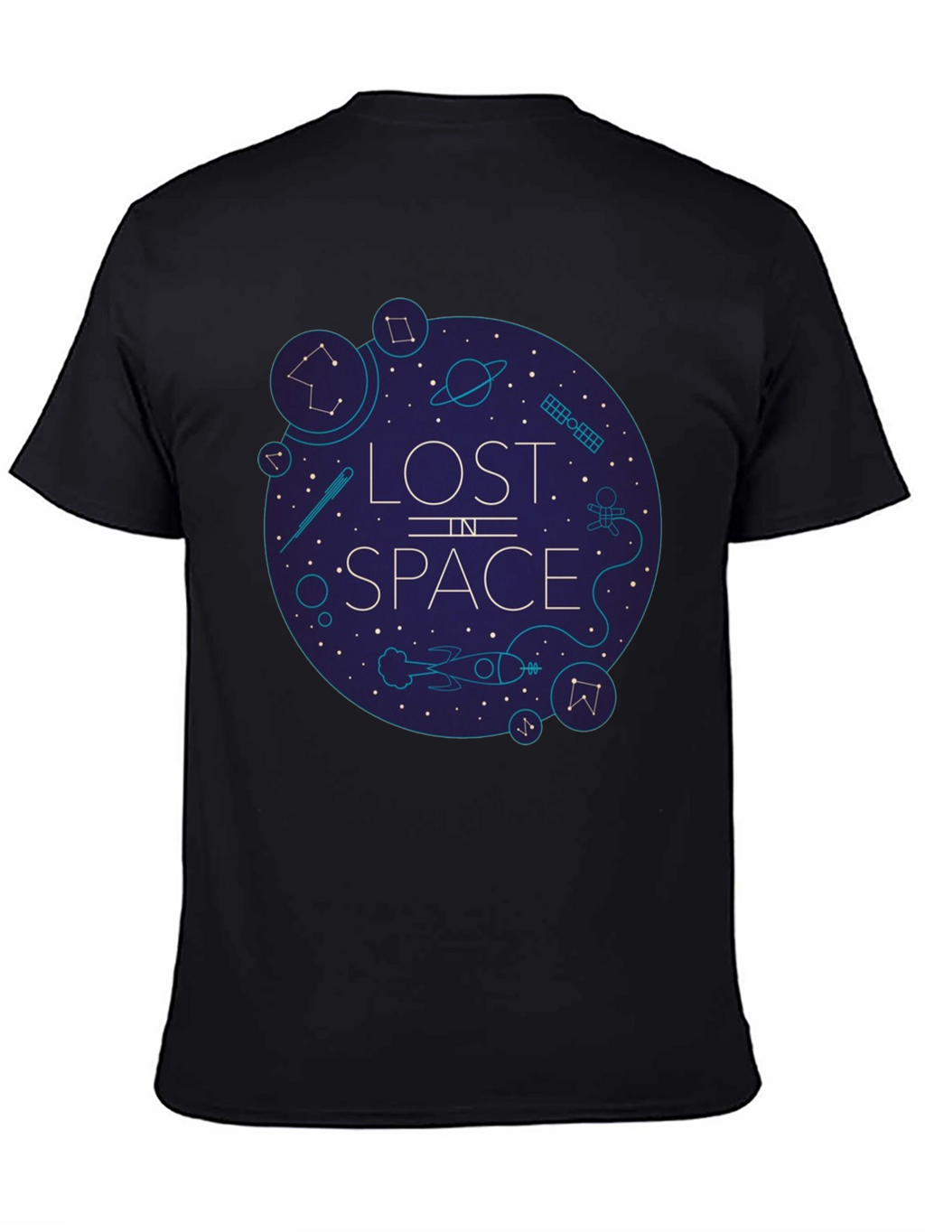 Lost in Space Graphic Tee - Black Cotton Blend
