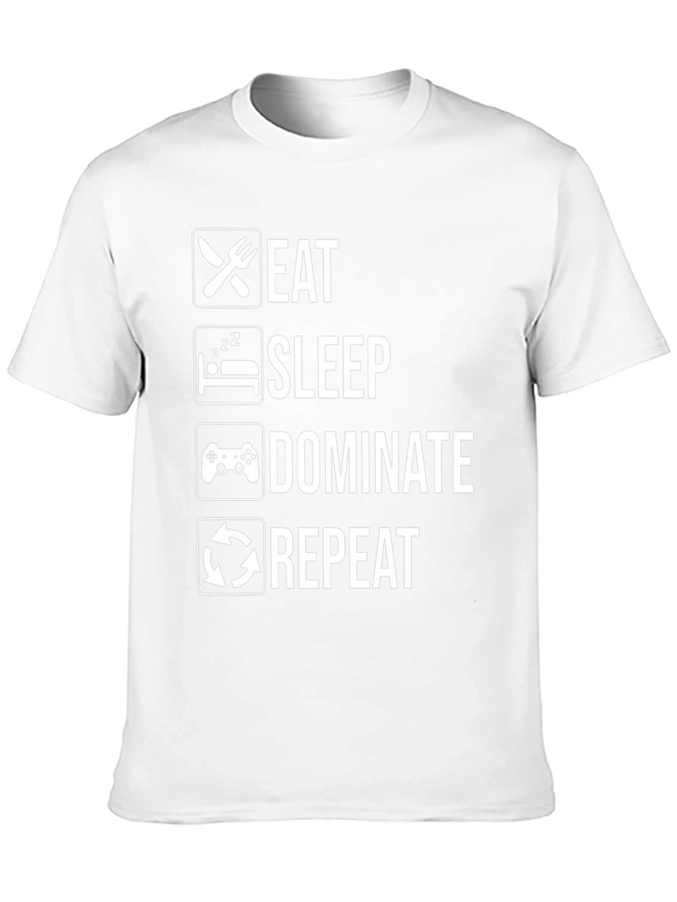 Eat Sleep Dominate Repeat Gamer T-Shirt - Black