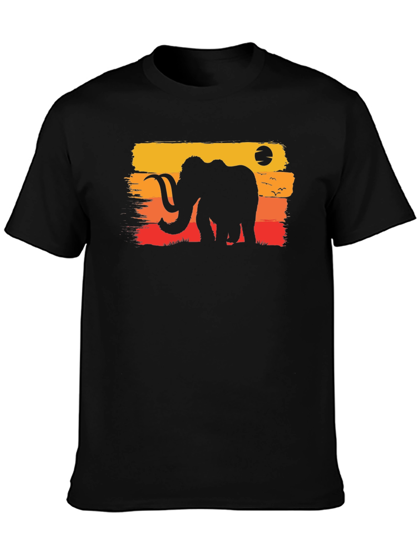 Retro Mammoth Graphic Tee - Black