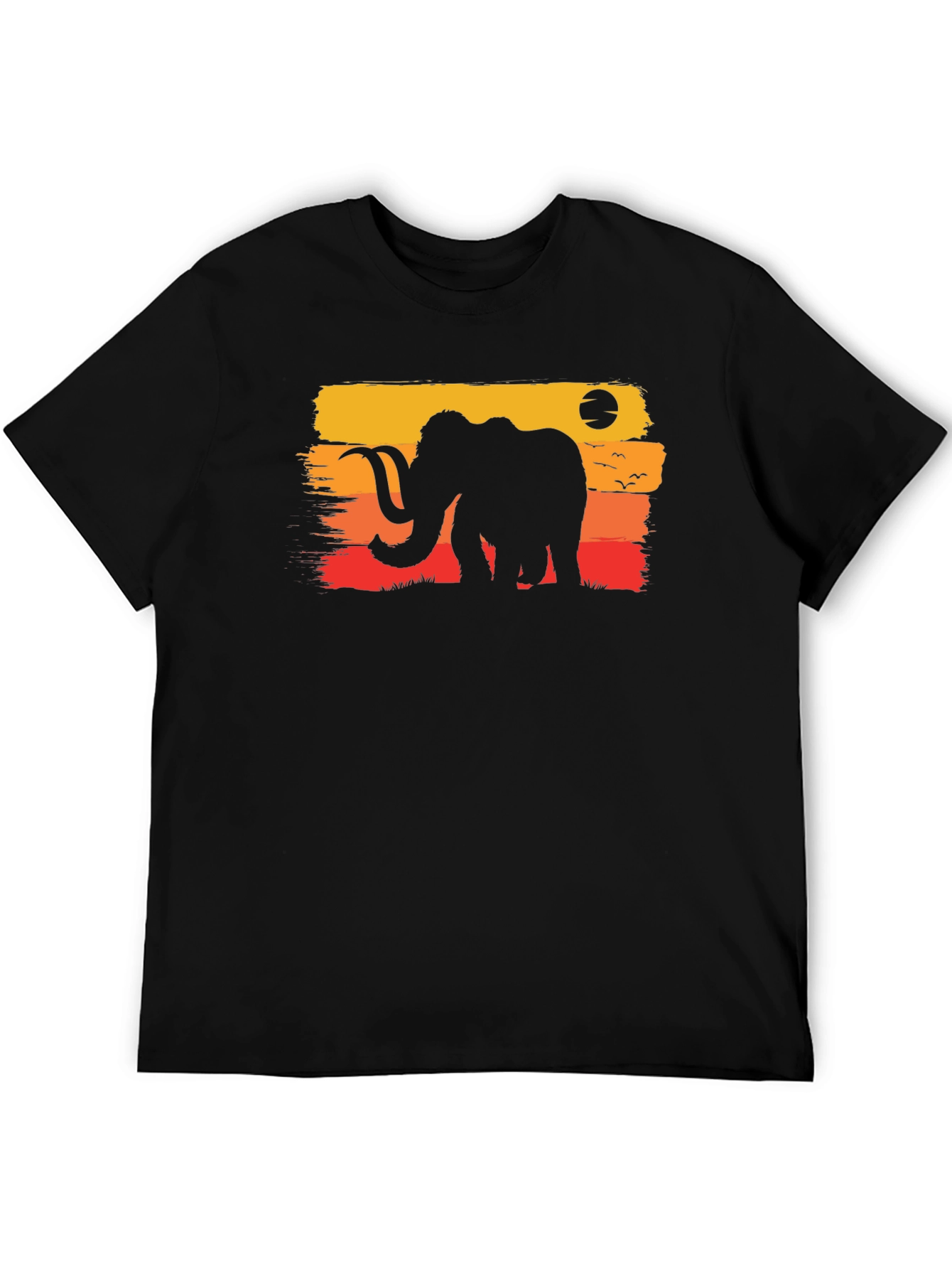 Retro Mammoth Graphic Tee - Black