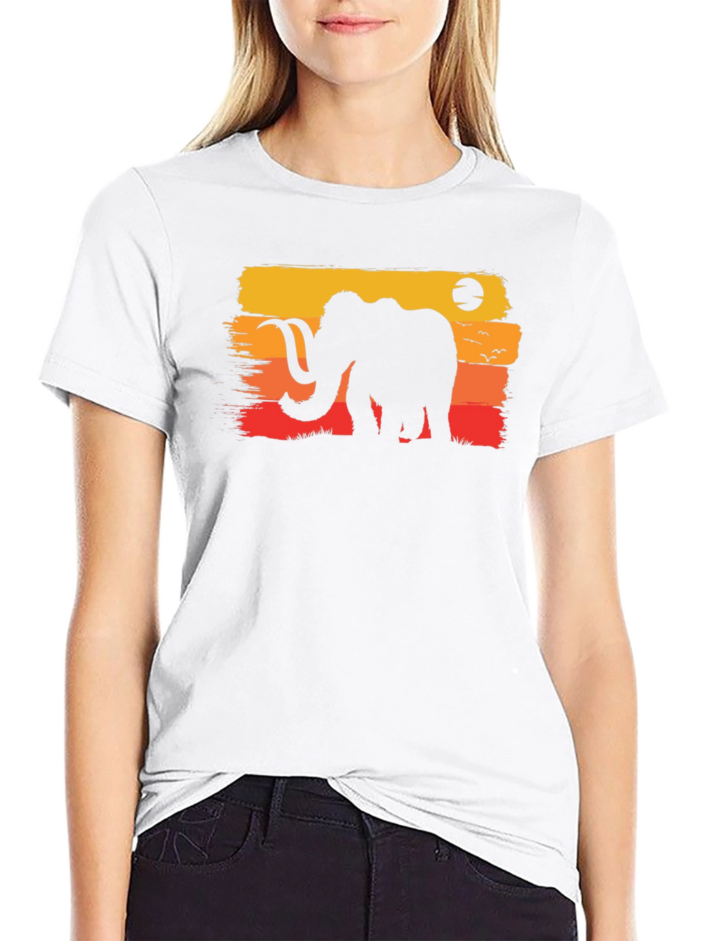 Retro Mammoth Graphic Tee - Black