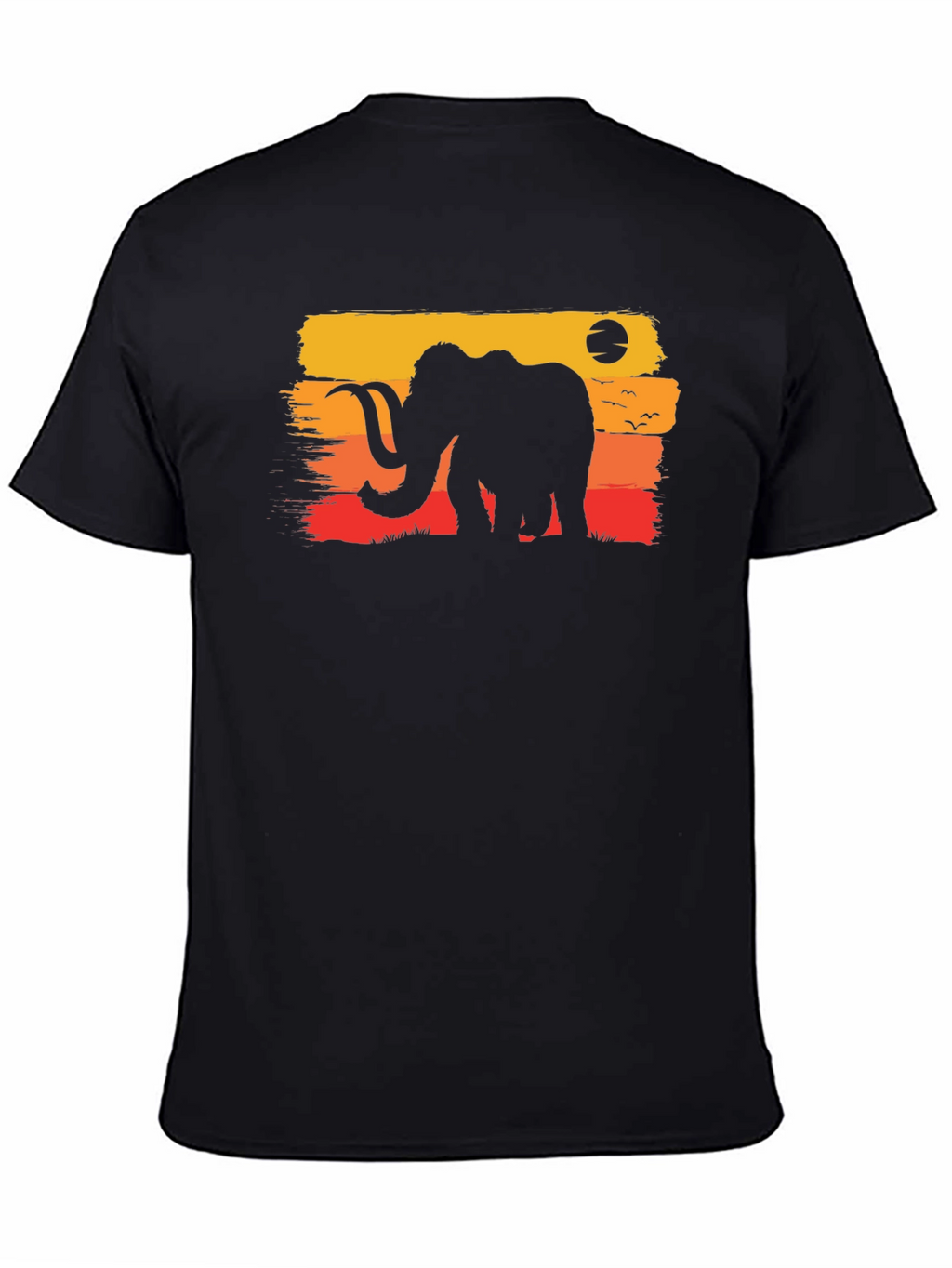 Retro Mammoth Graphic Tee - Black