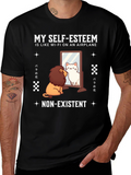 Self-Esteem Lion/Cat T-Shirt - Airplane Wi-Fi Funny Tee