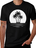 Palm Tree Sunset Graphic Tee - Island Vibes T-Shirt