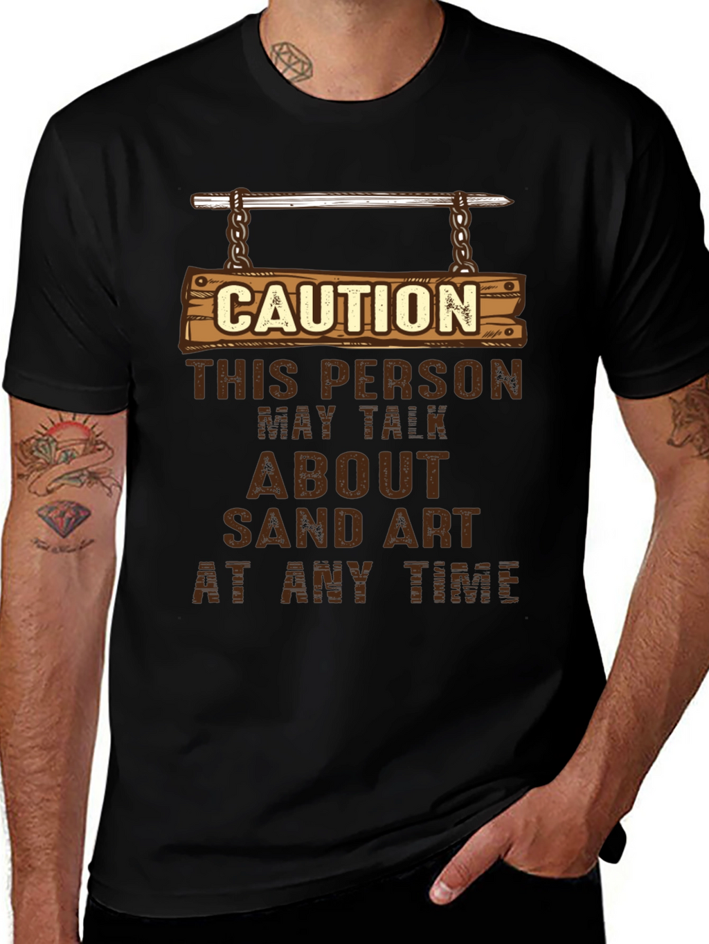 Caution Sand Art T-Shirt