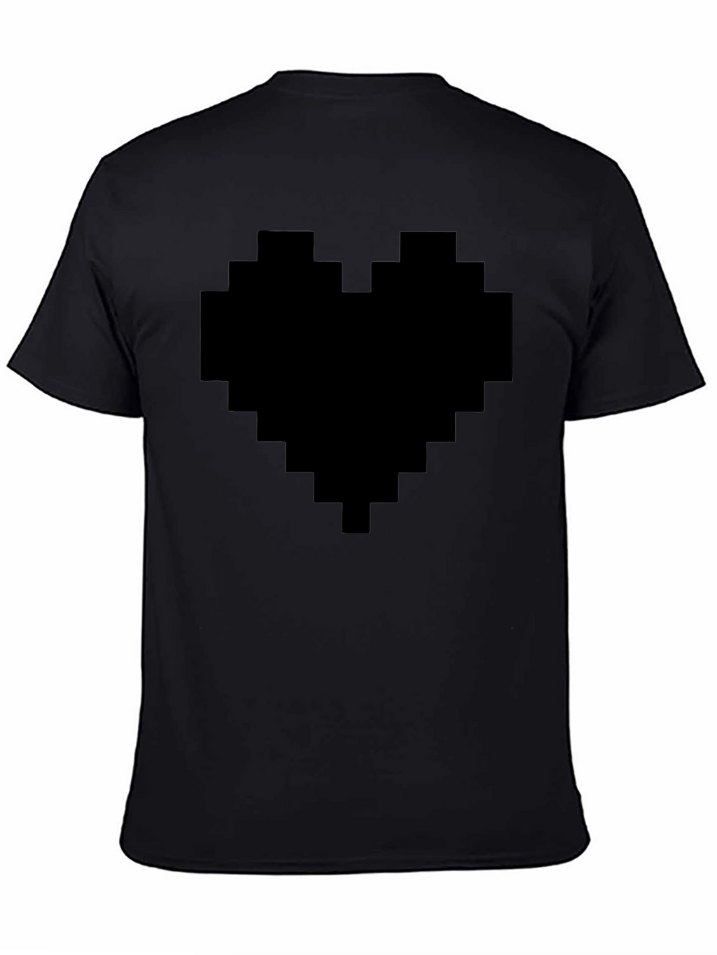 Pixel Heart Graphic Tee - Black Casual Shirt