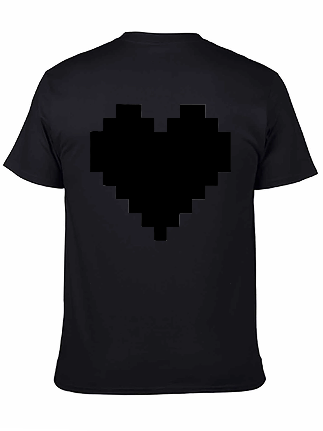 Pixel Heart Graphic Tee - Black Casual Shirt