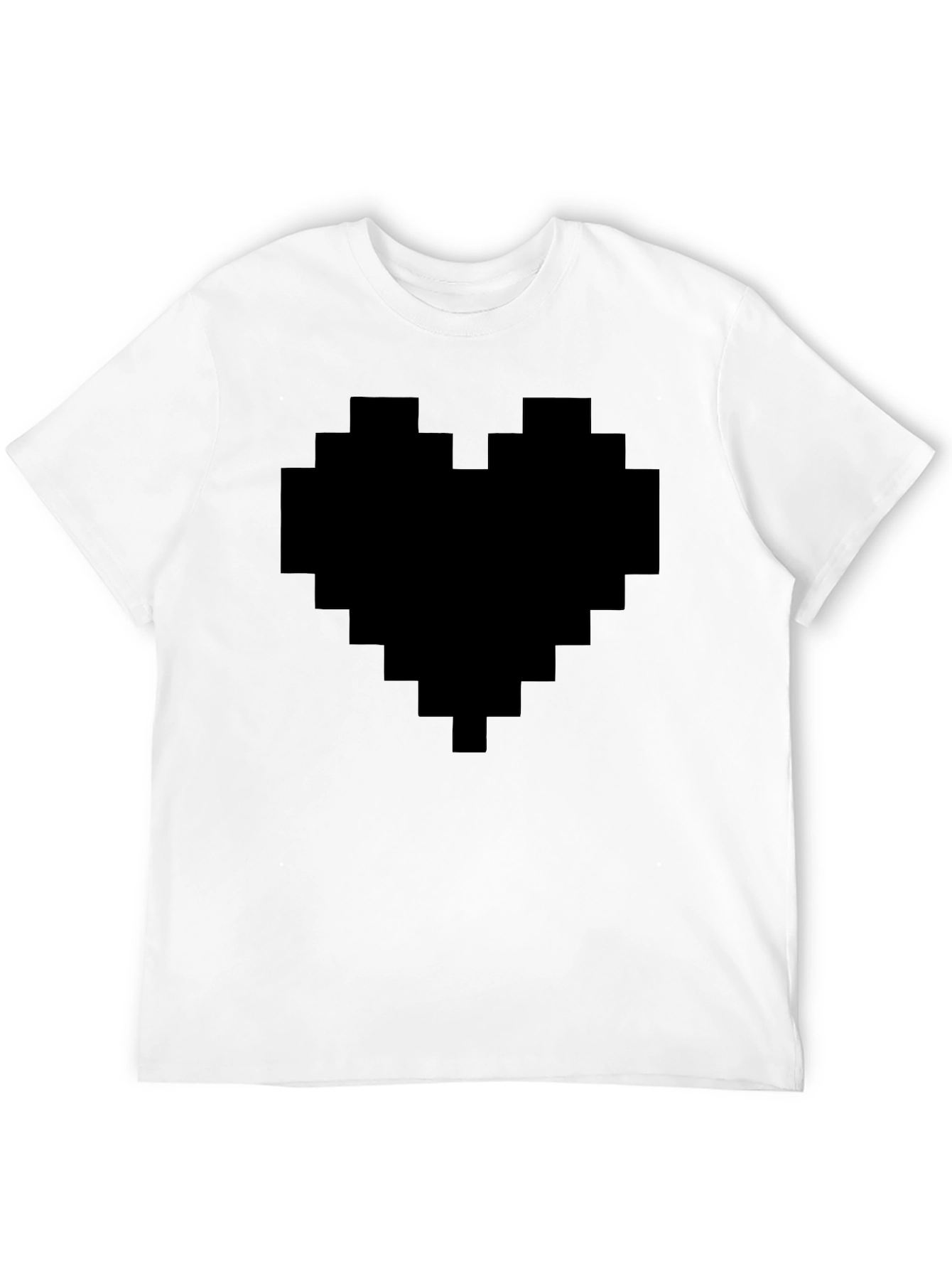Pixel Heart Graphic Tee - Black Casual Shirt