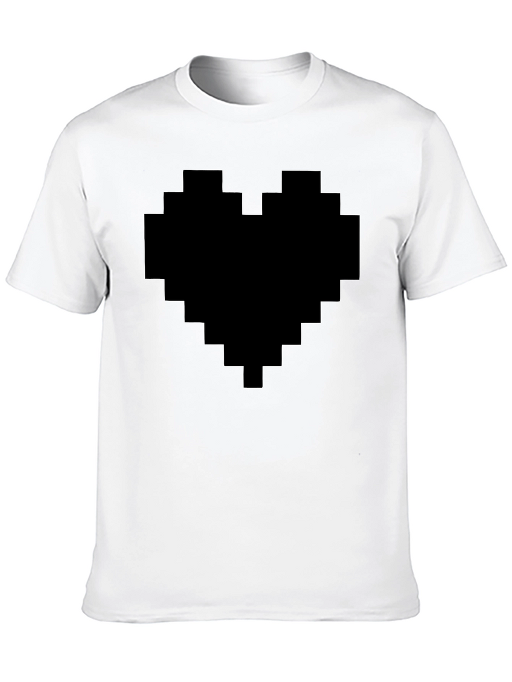 Pixel Heart Graphic Tee - Black Casual Shirt