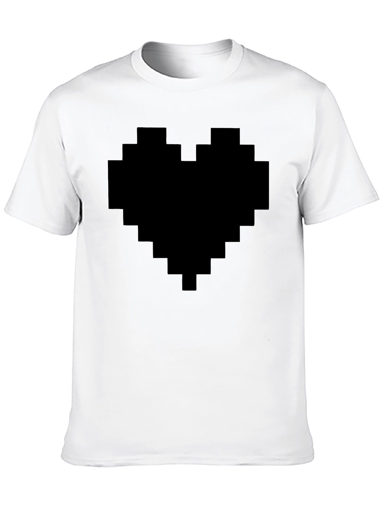 Pixel Heart Graphic Tee - Black Casual Shirt
