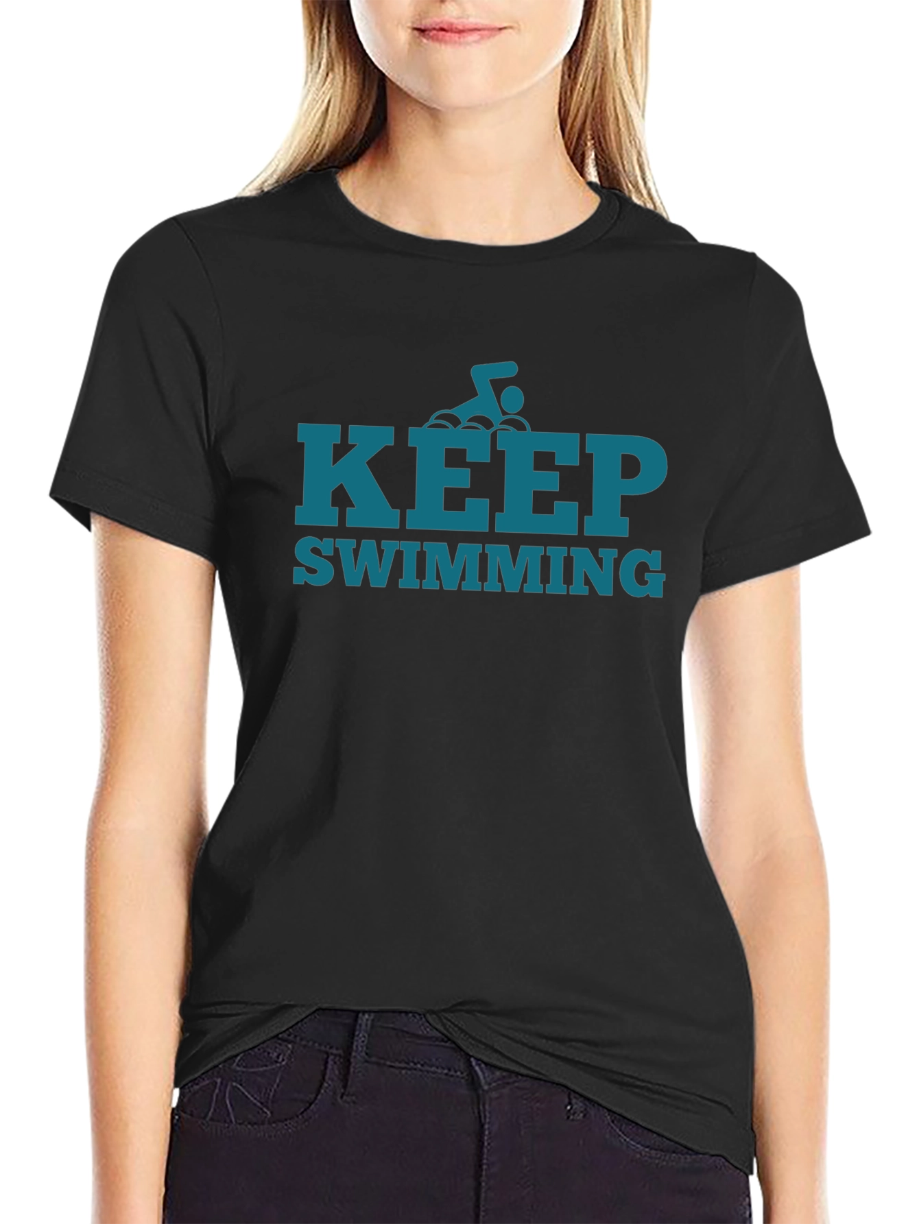 Keep Swimming Graphic Tee - Motivational Style