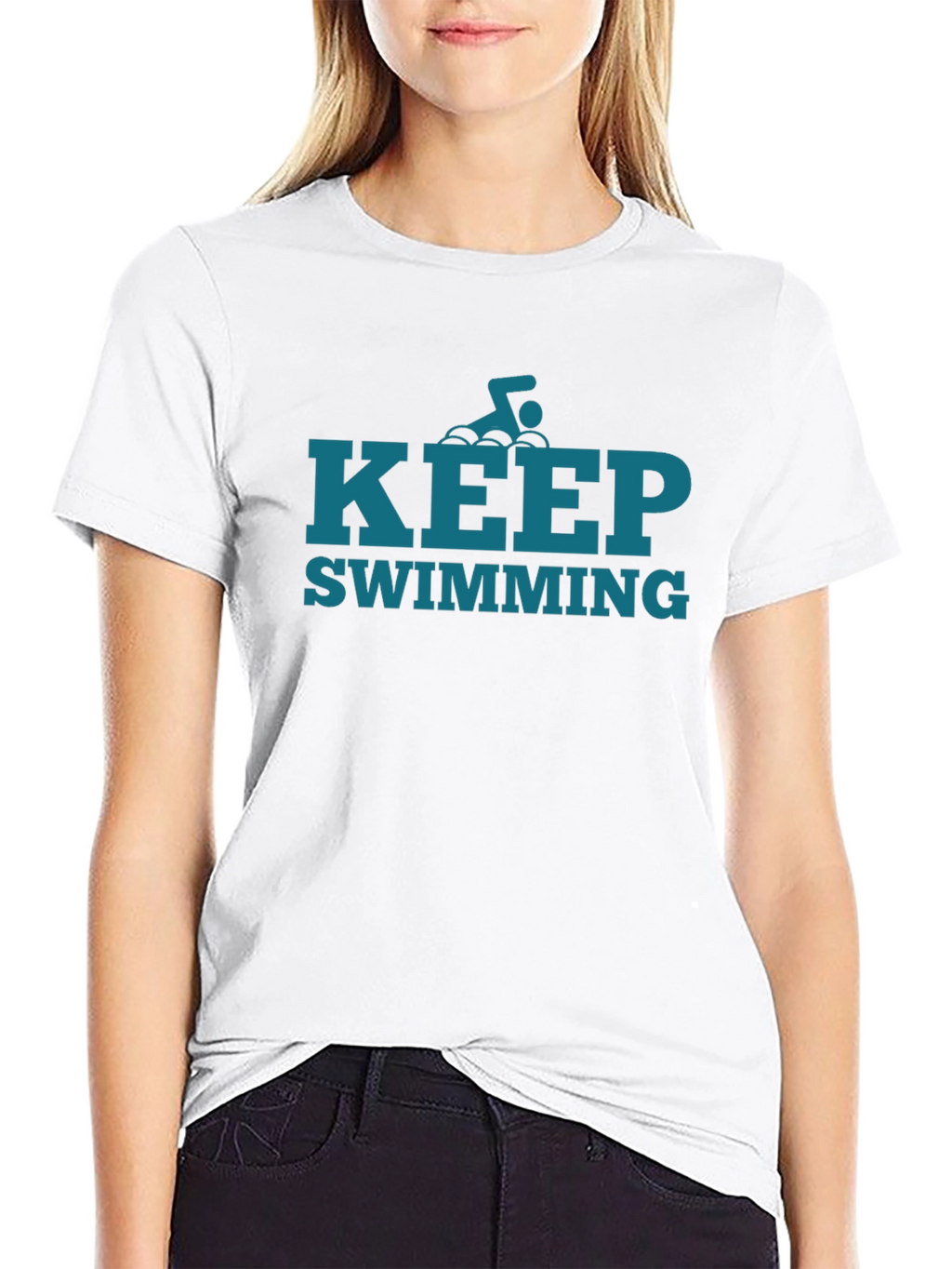 Keep Swimming Graphic Tee - Motivational Style