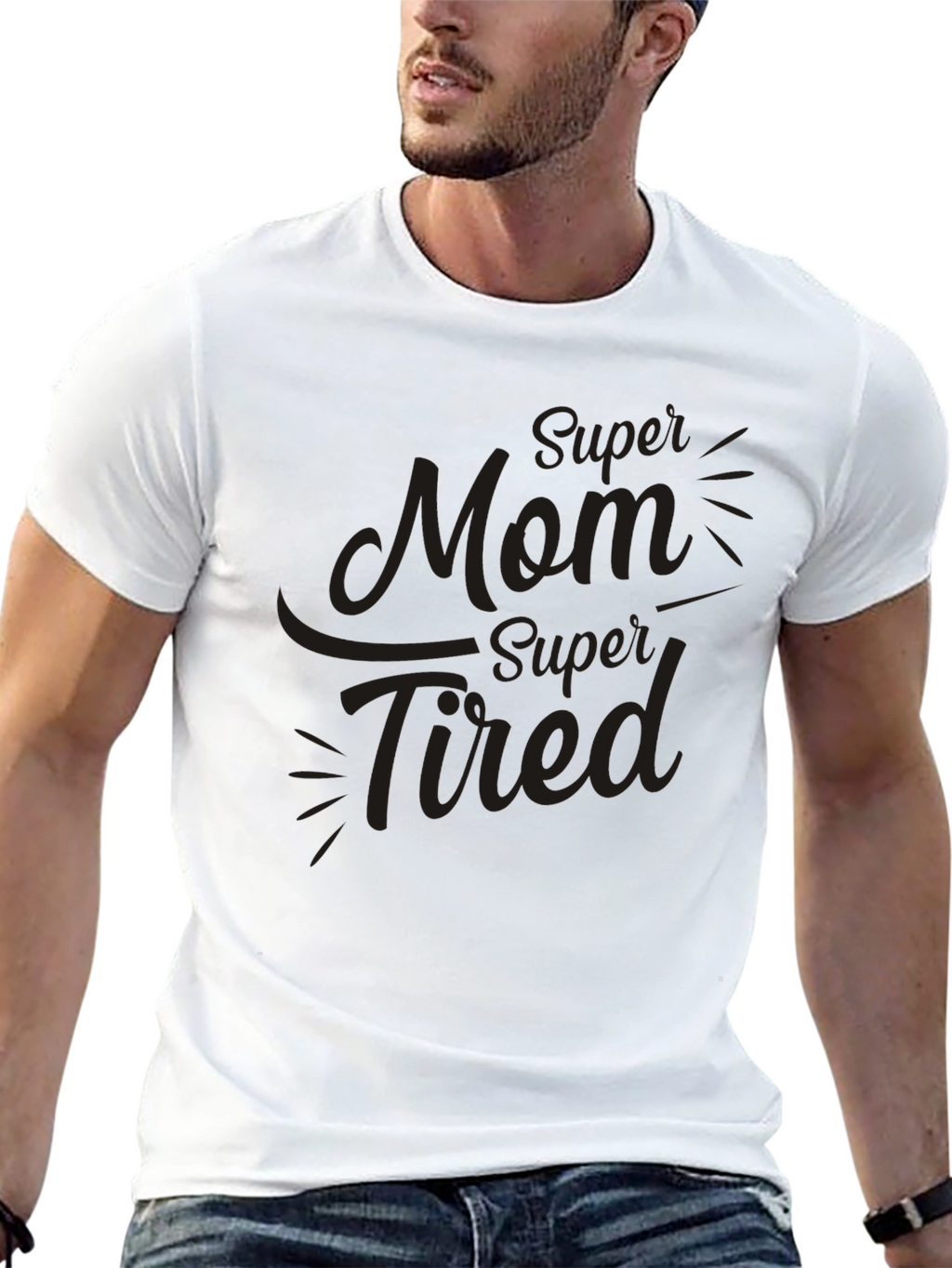 Super Mom Super Tired Black T-Shirt