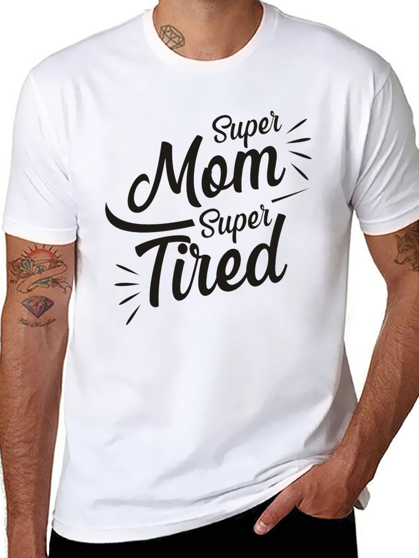 Super Mom Super Tired Black T-Shirt