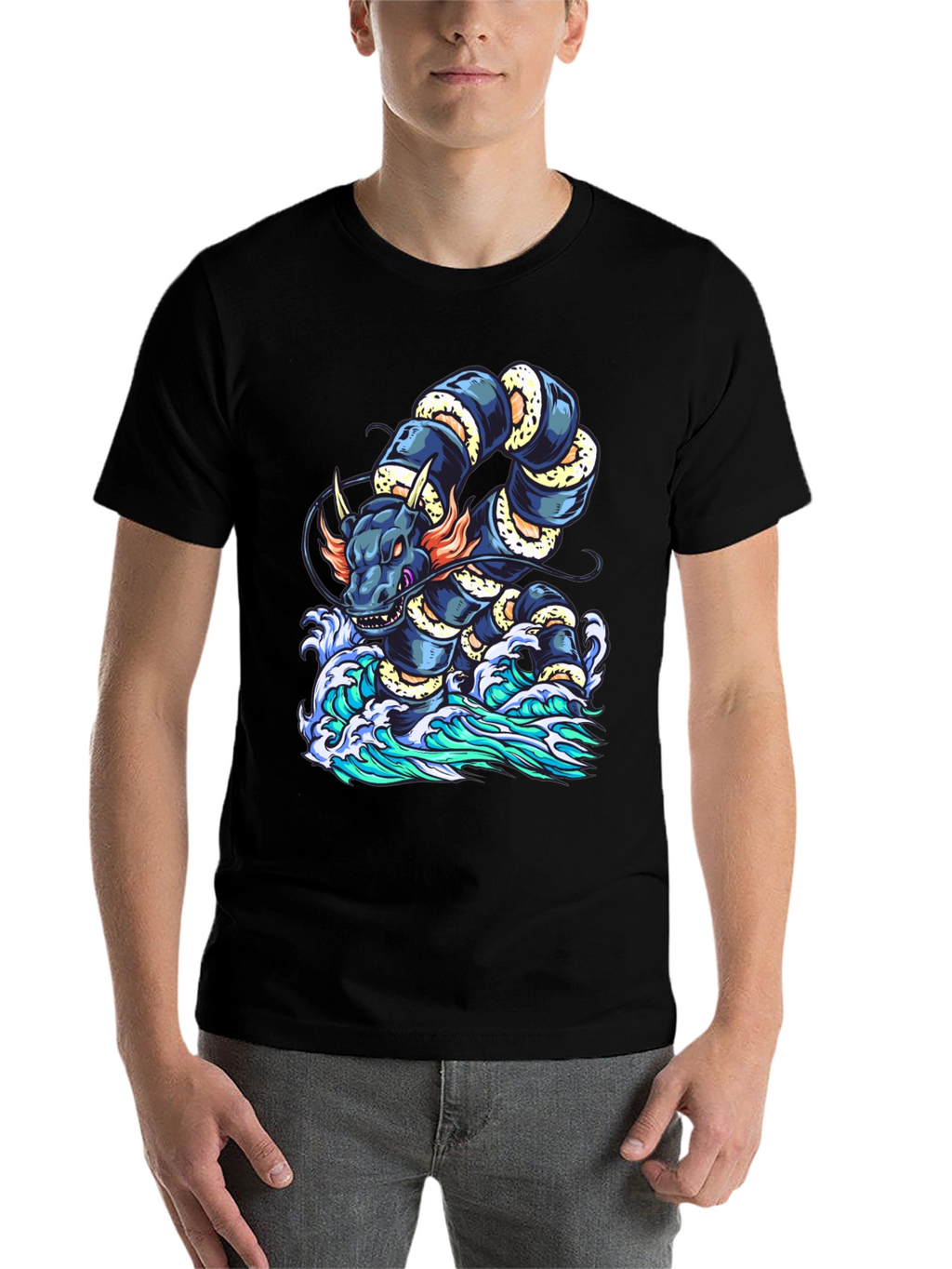 Dragon Serpent Wave Graphic Tee