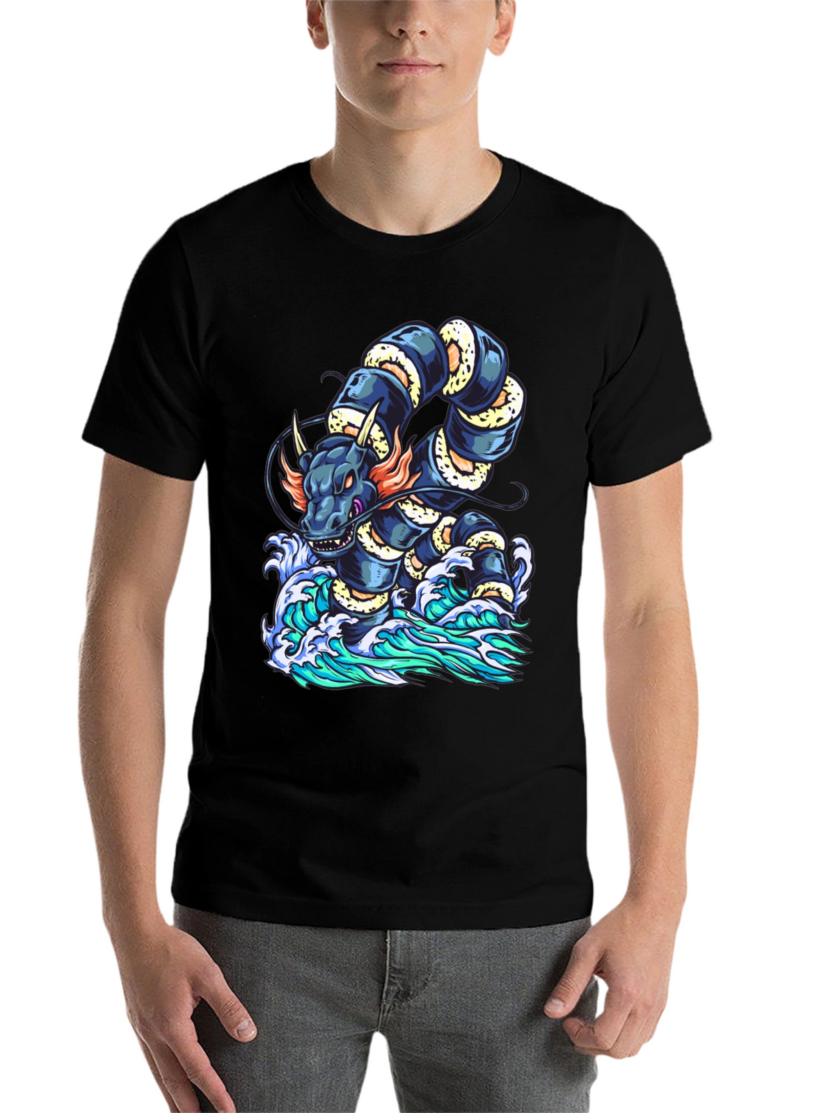 Dragon Serpent Wave Graphic Tee