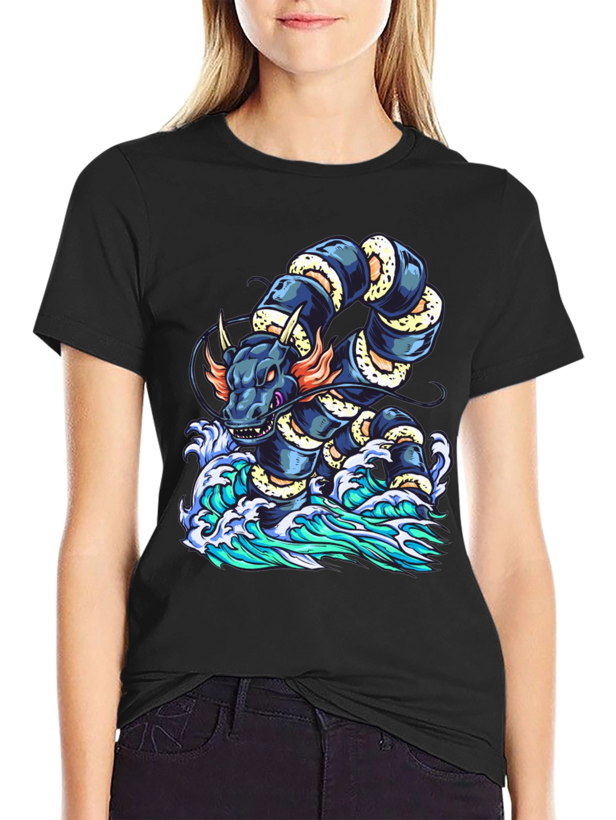 Dragon Serpent Wave Graphic Tee