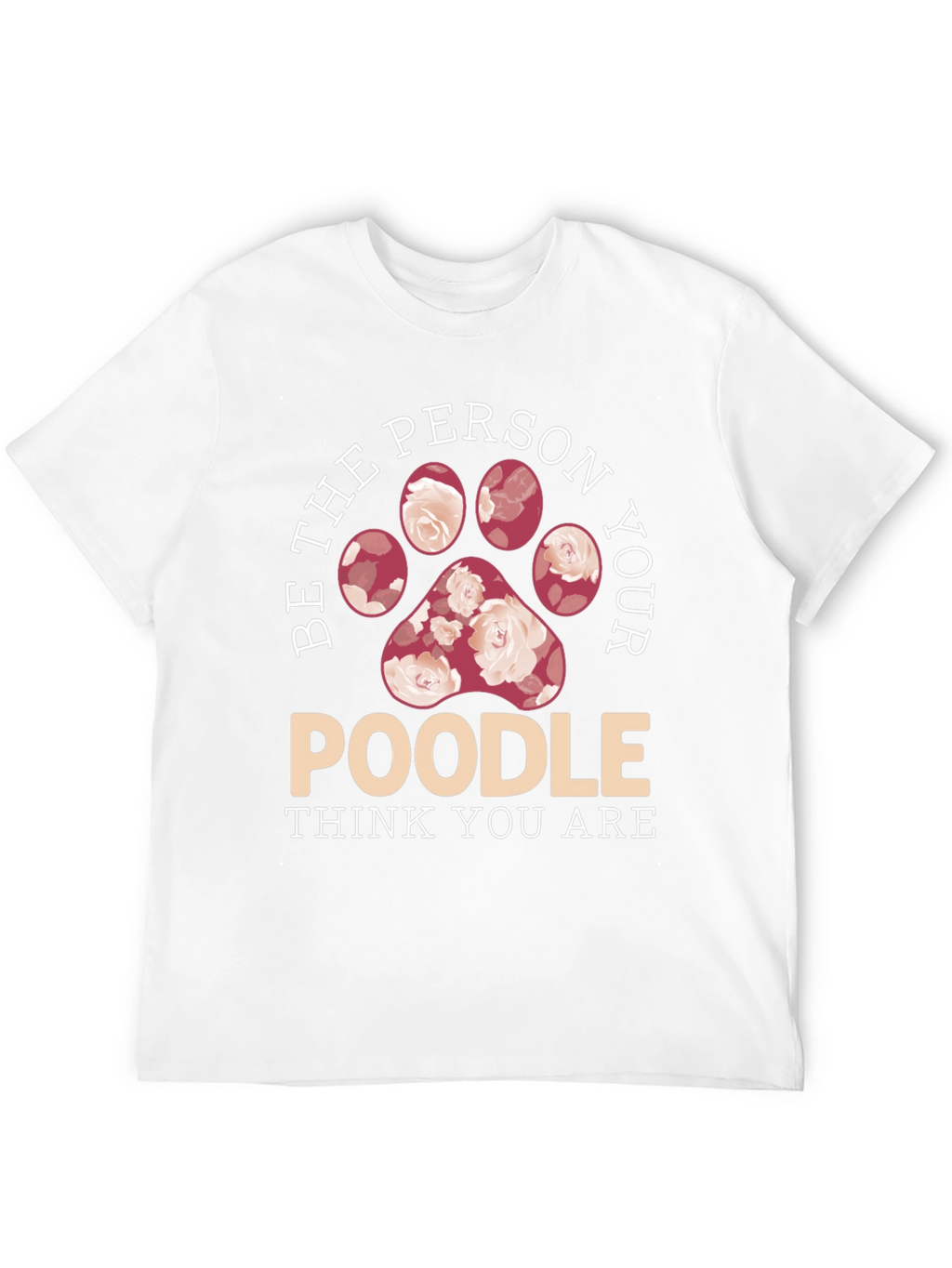 Poodle Lover Floral Paw Print T-Shirt