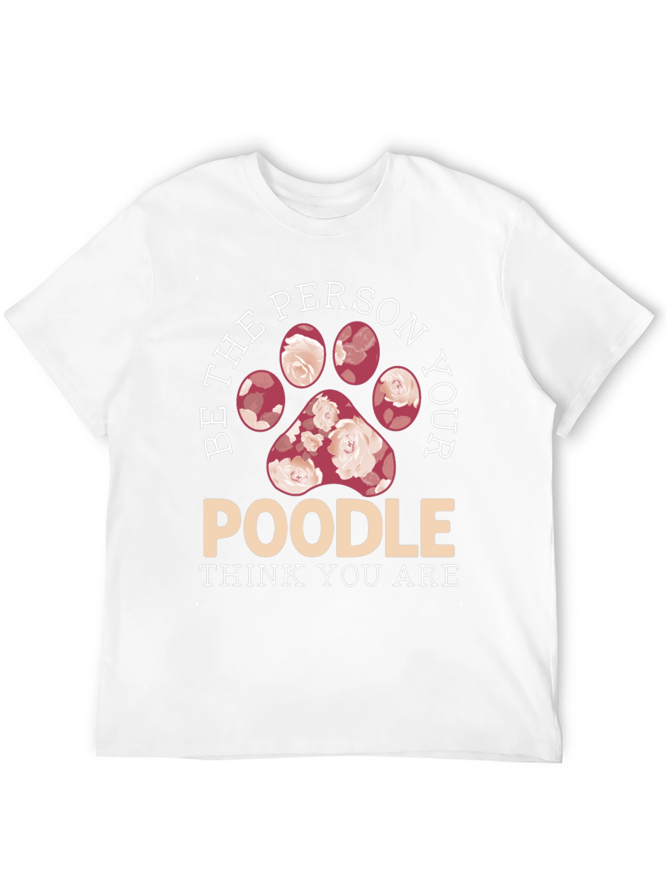 Poodle Lover Floral Paw Print T-Shirt
