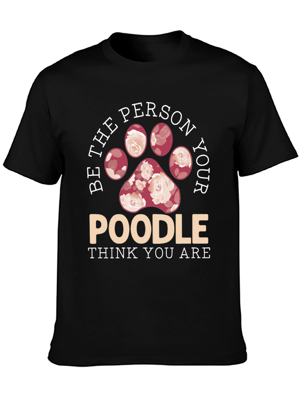 Poodle Lover Floral Paw Print T-Shirt