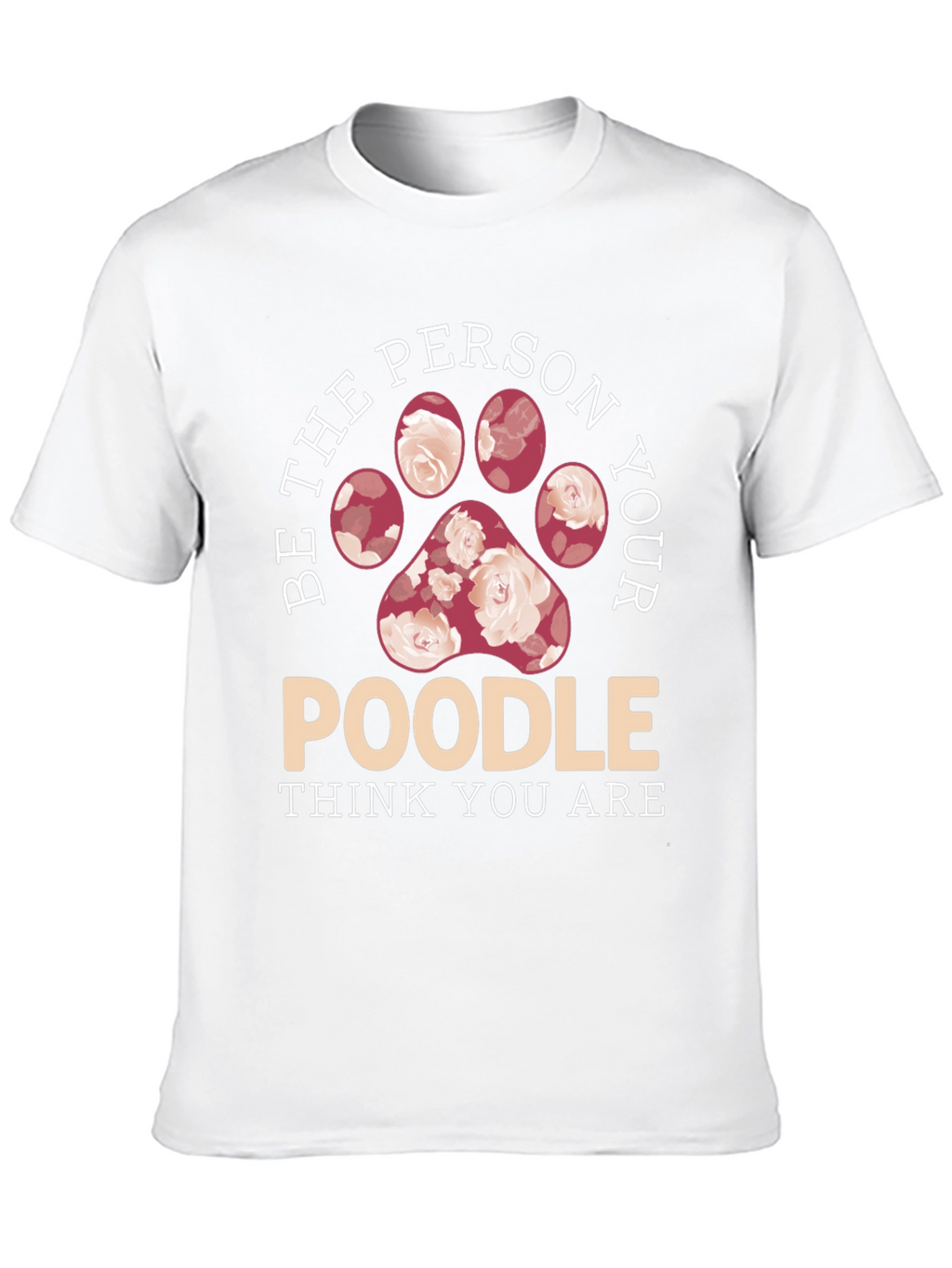 Poodle Lover Floral Paw Print T-Shirt